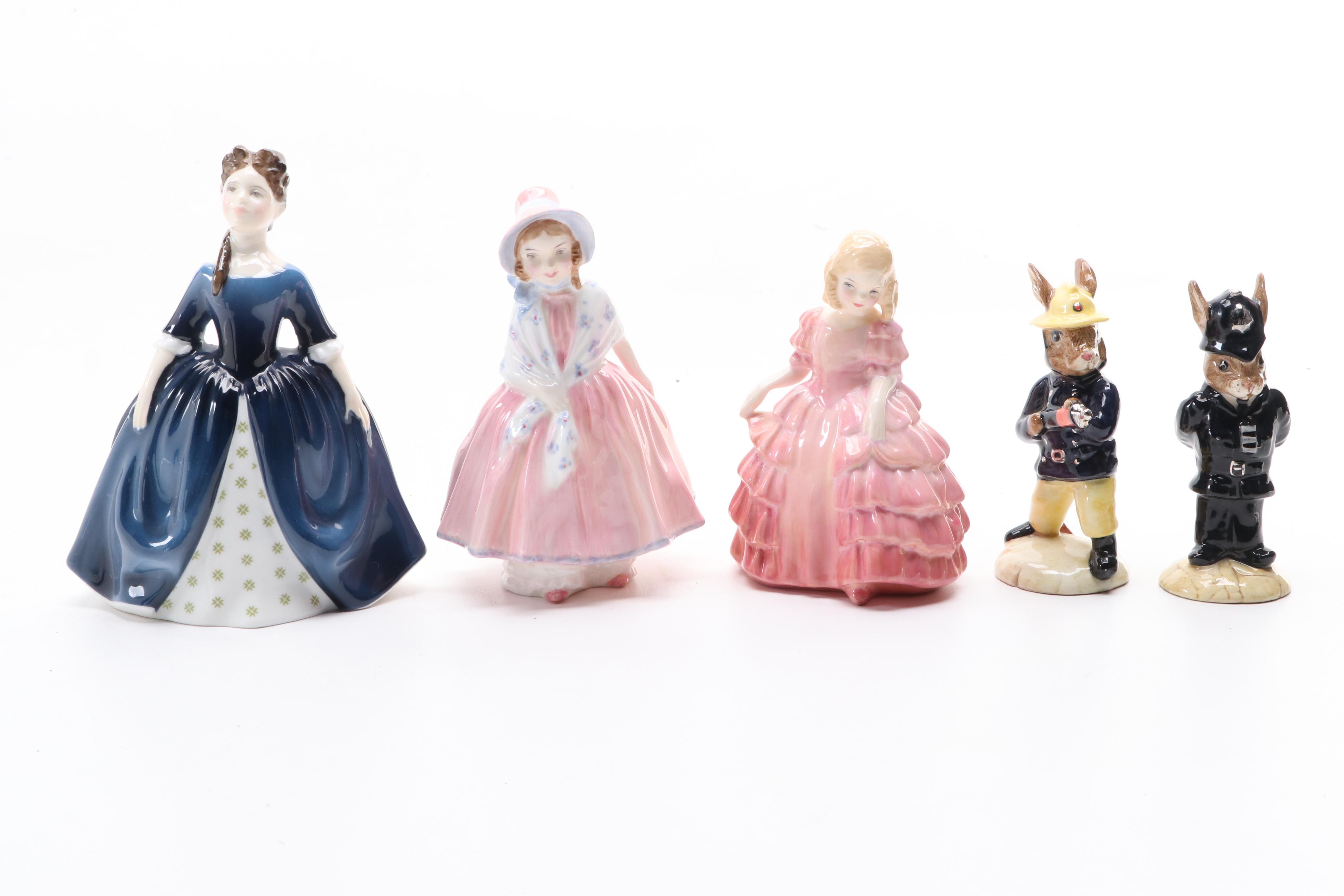 Royal Doulton Bone China and Porcelain Figurines Including "Bunnykins"