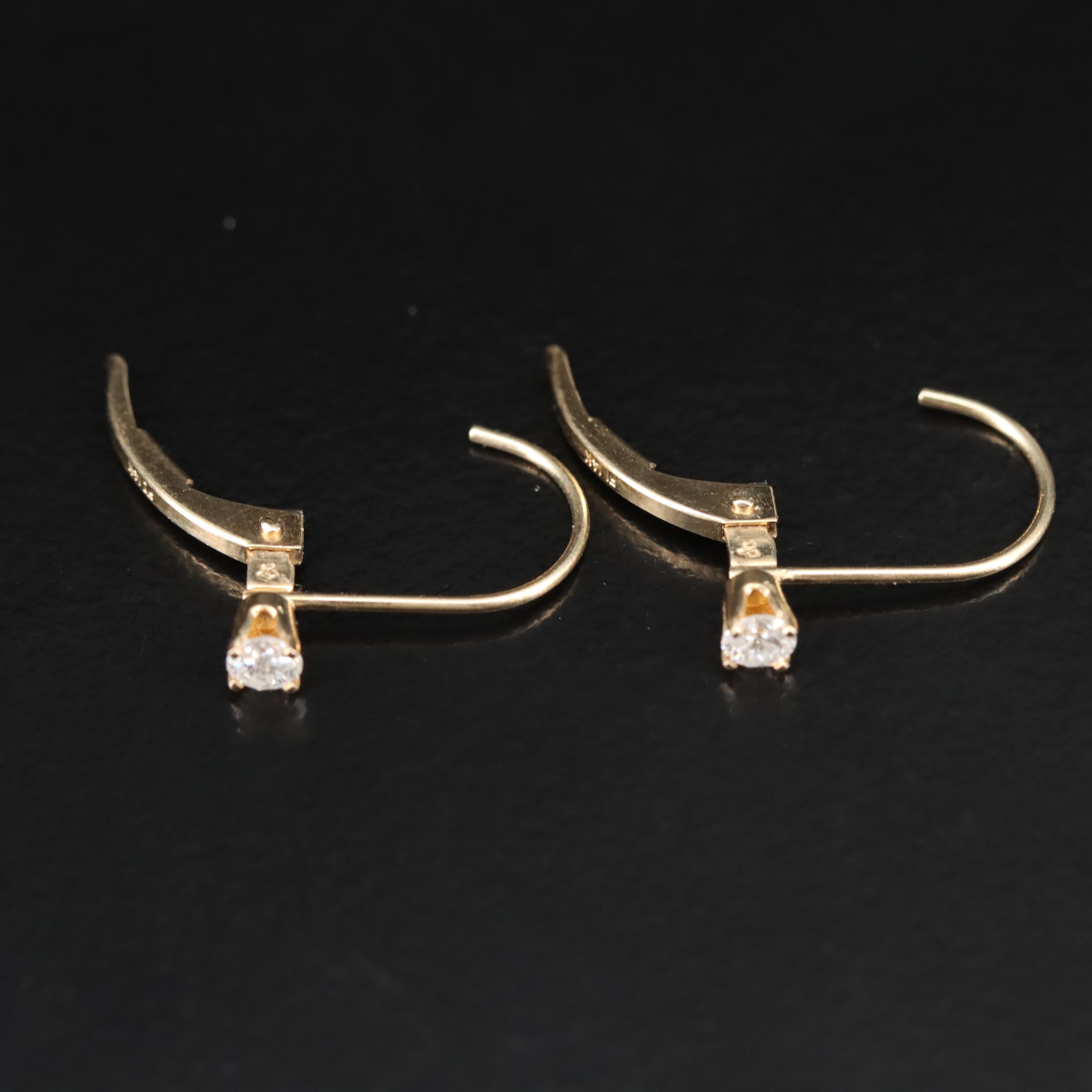 14K 0.13 CT Diamond Earrings