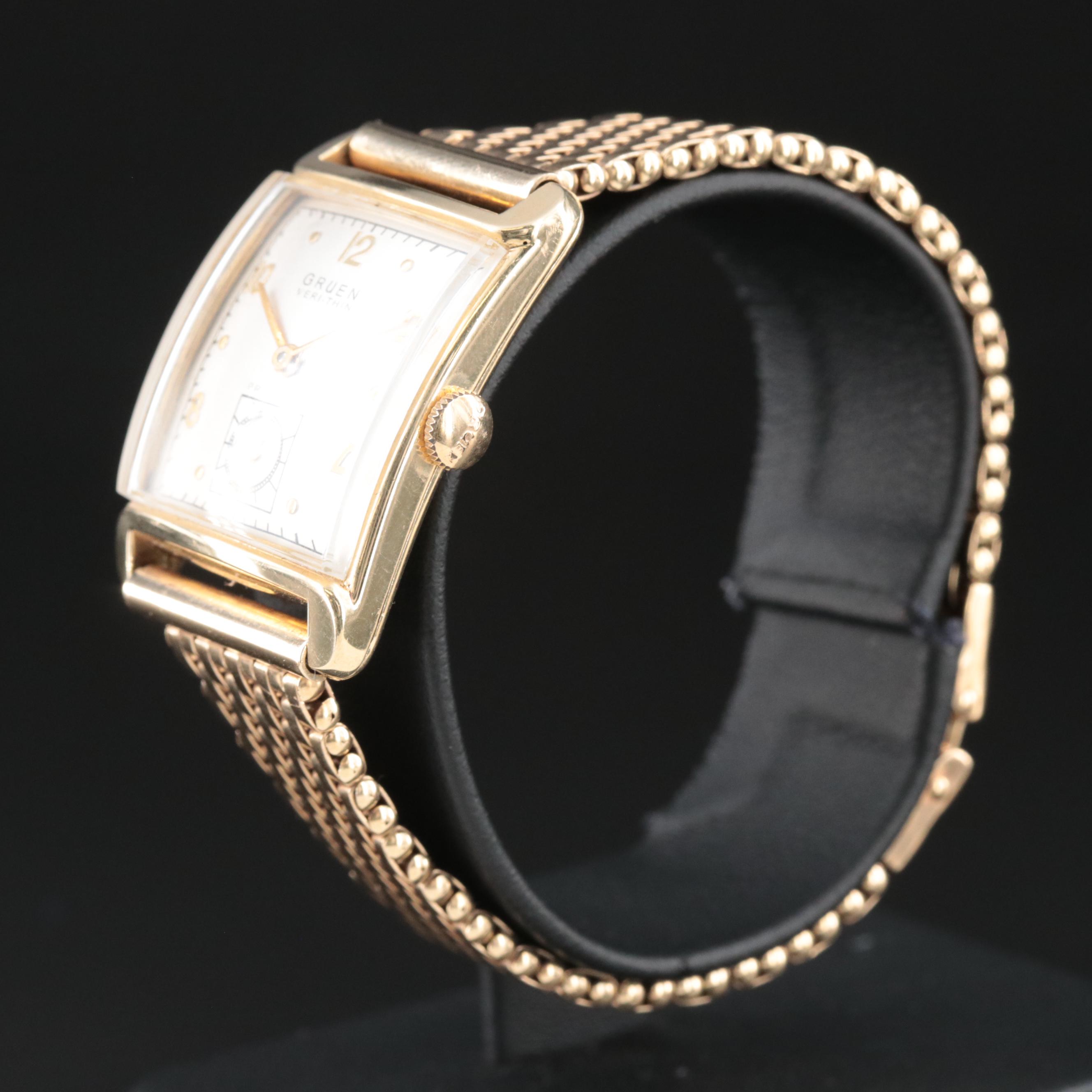 14K Gruen Veri-Thin Manual-Wind Vintage Watch