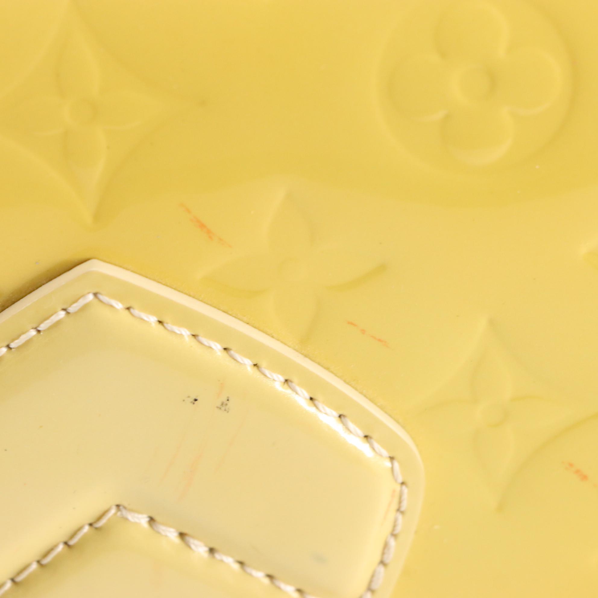 Louis Vuitton Bellflower Crossbody Bag in Lime Monogram Vernis Leather