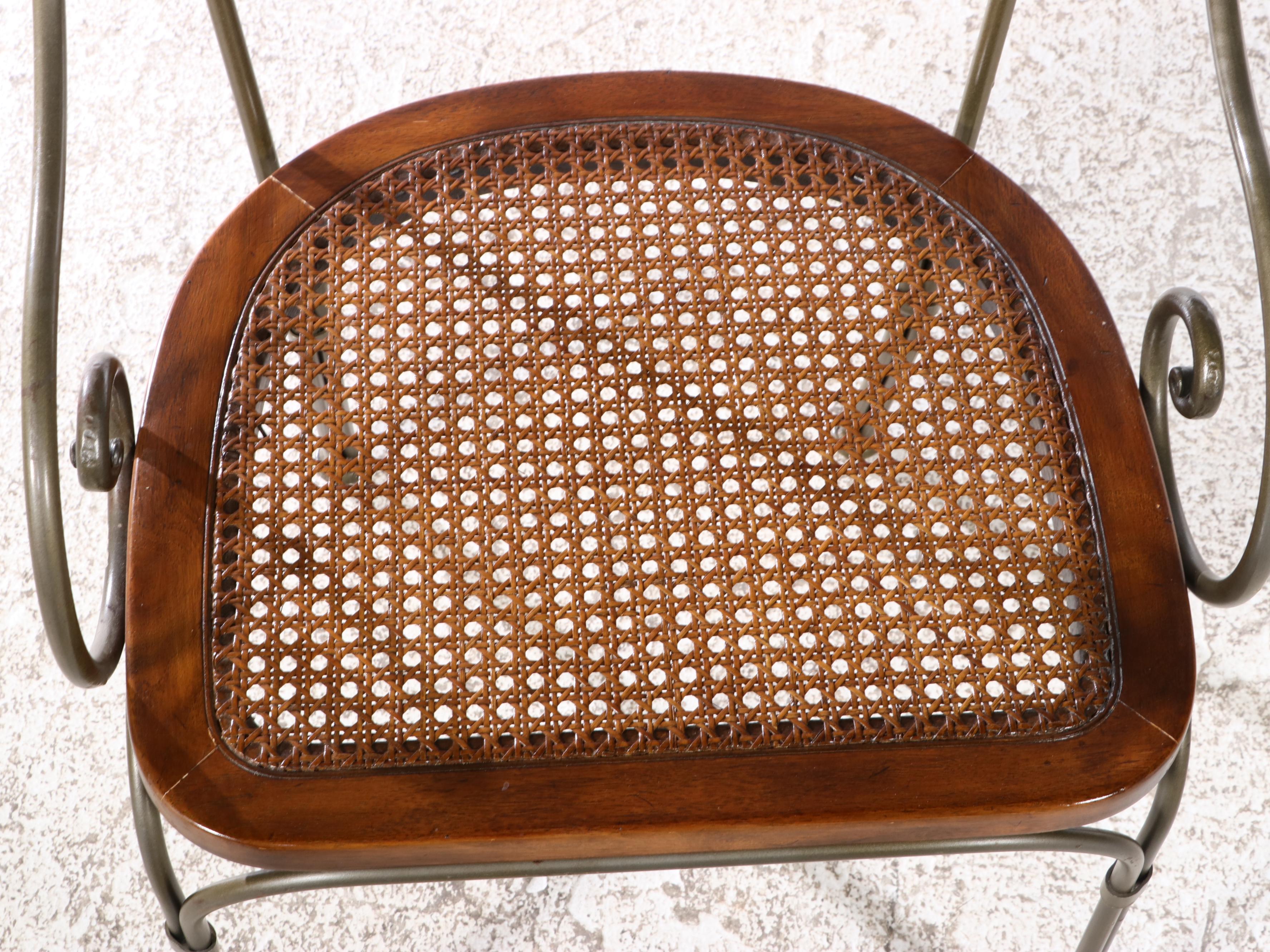Five-Piece Drexel Hardwood, Iron, and Marble Top Dining Set, Late 20th Century