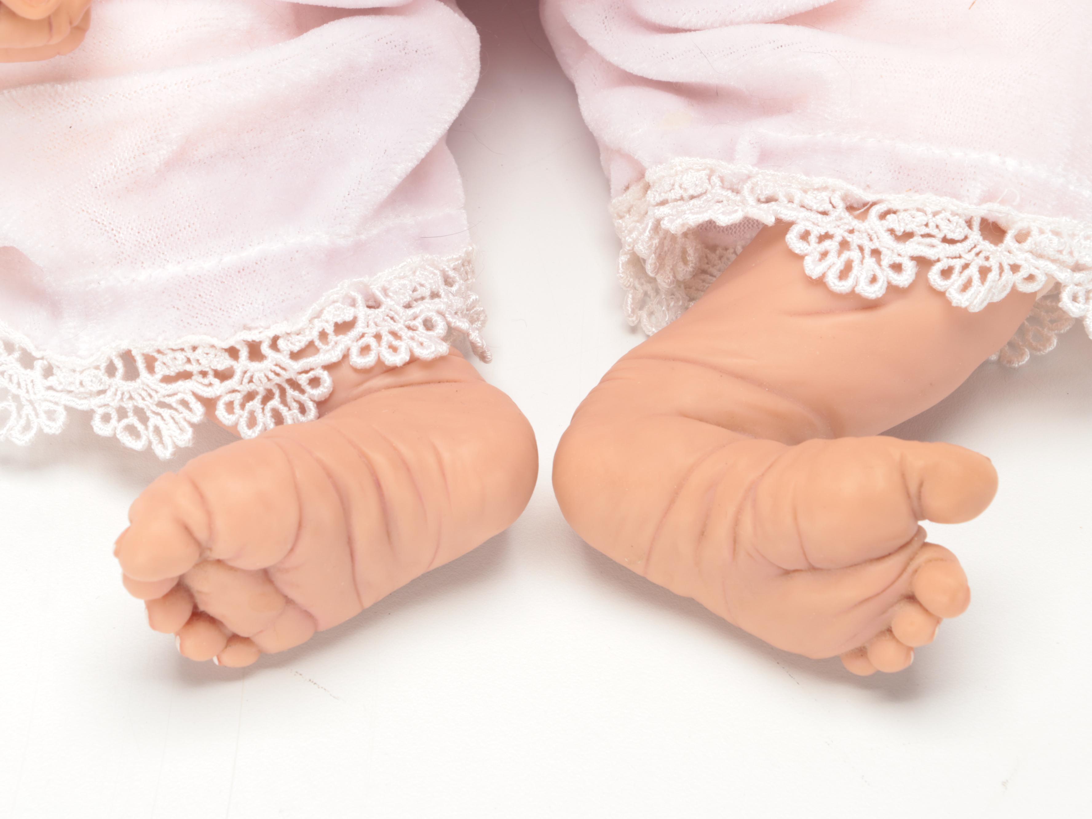 Ashton-Drake Galleries Baby Dolls with Wooden Cradle