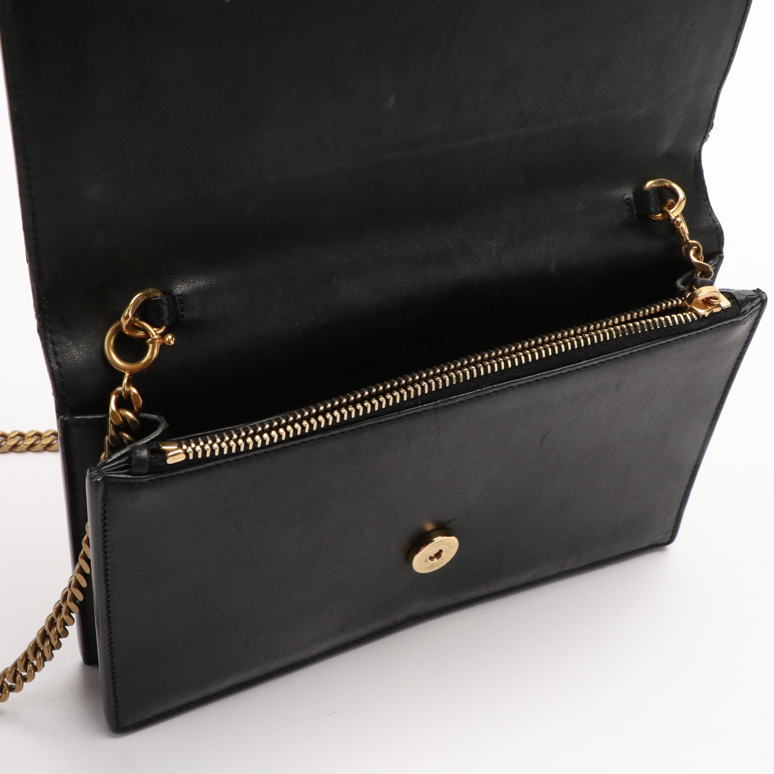 Saint Laurent Monogram YSL Leopard-Print Wallet On Chain Clutch Bag
