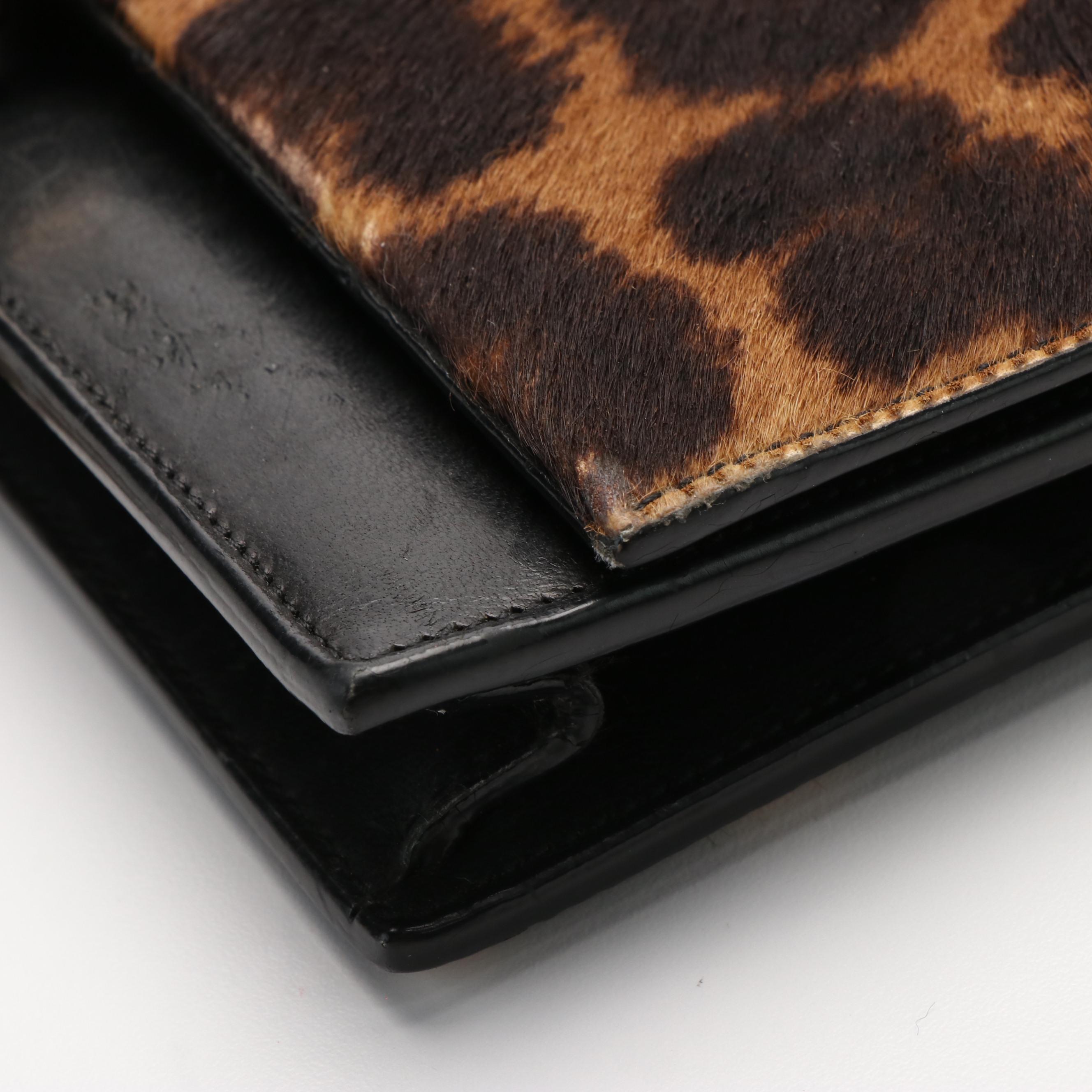 Saint Laurent Monogram YSL Leopard-Print Wallet On Chain Clutch Bag