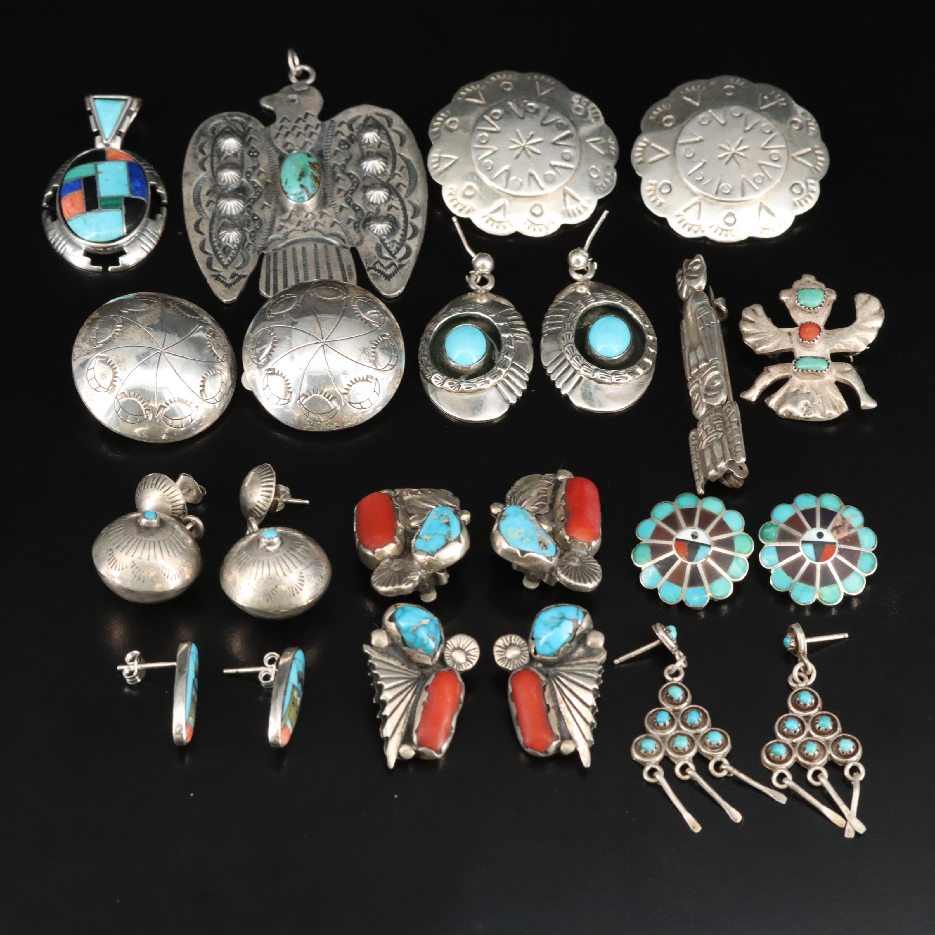 Southwest Jewelry Featuring Sterling, Coral and Turquoise