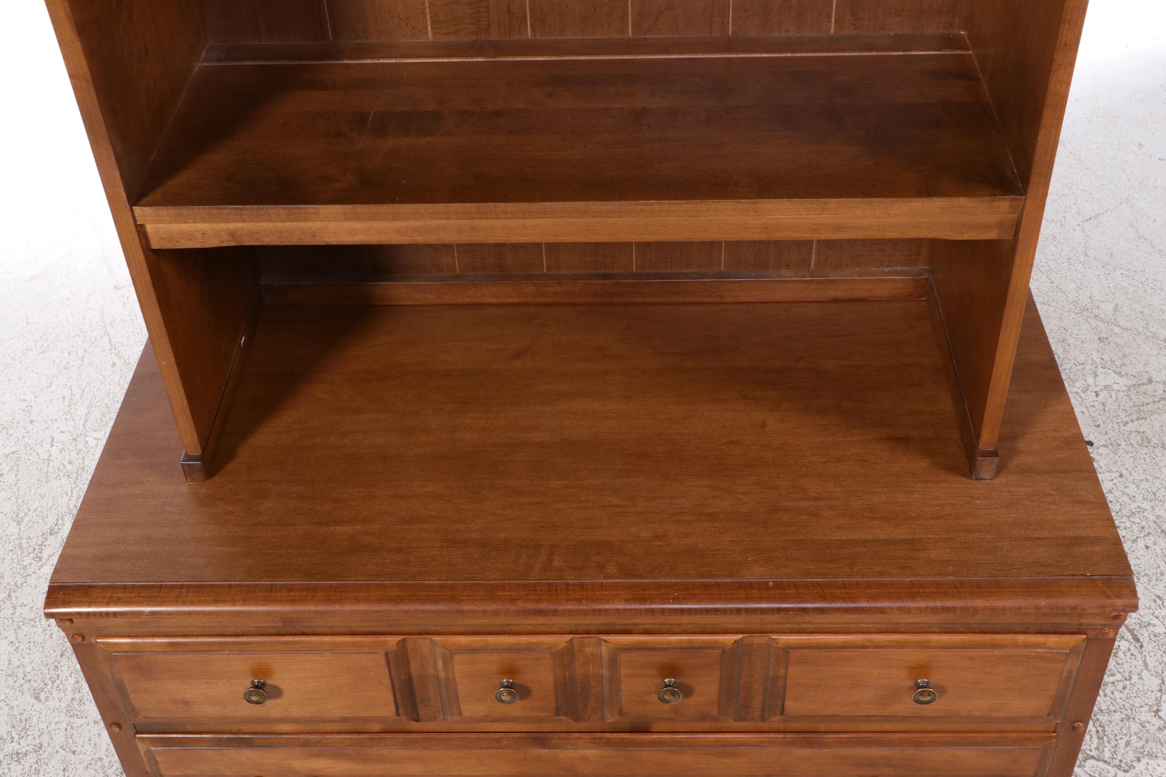 Heywood-Wakefield American Colonial Style Maple Bookcase-on-Chest