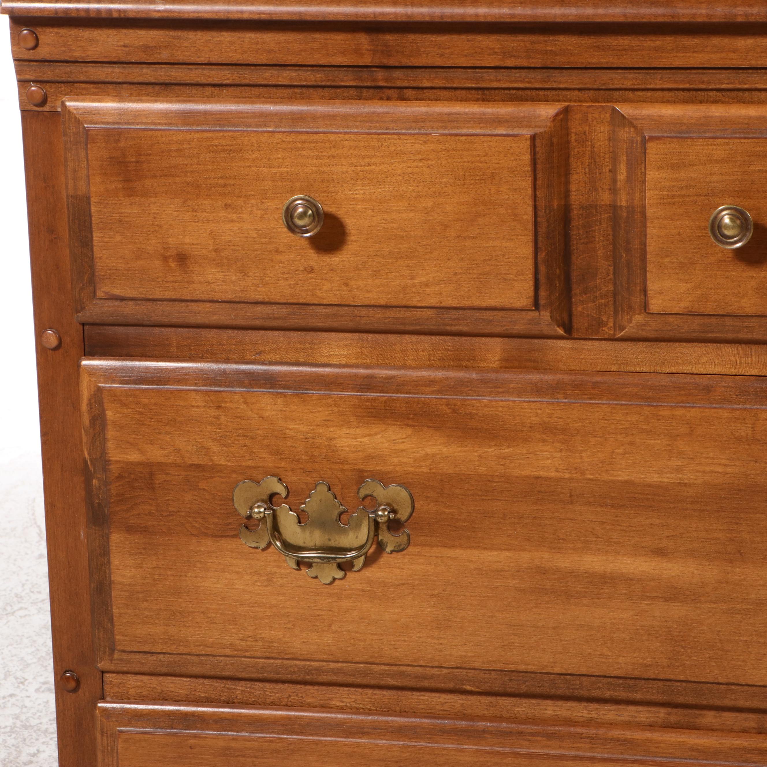 Heywood-Wakefield American Colonial Style Maple Bookcase-on-Chest