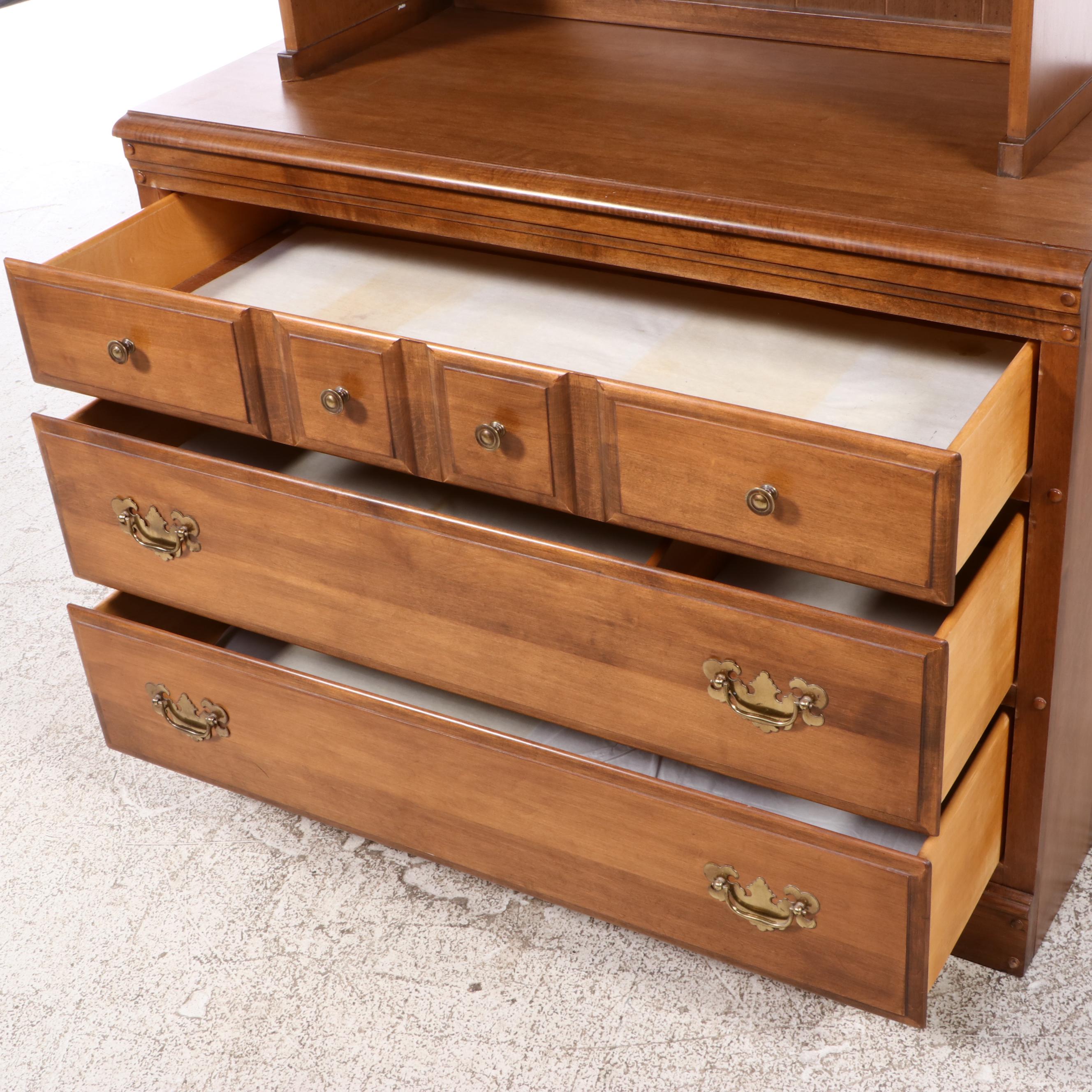 Heywood-Wakefield American Colonial Style Maple Bookcase-on-Chest