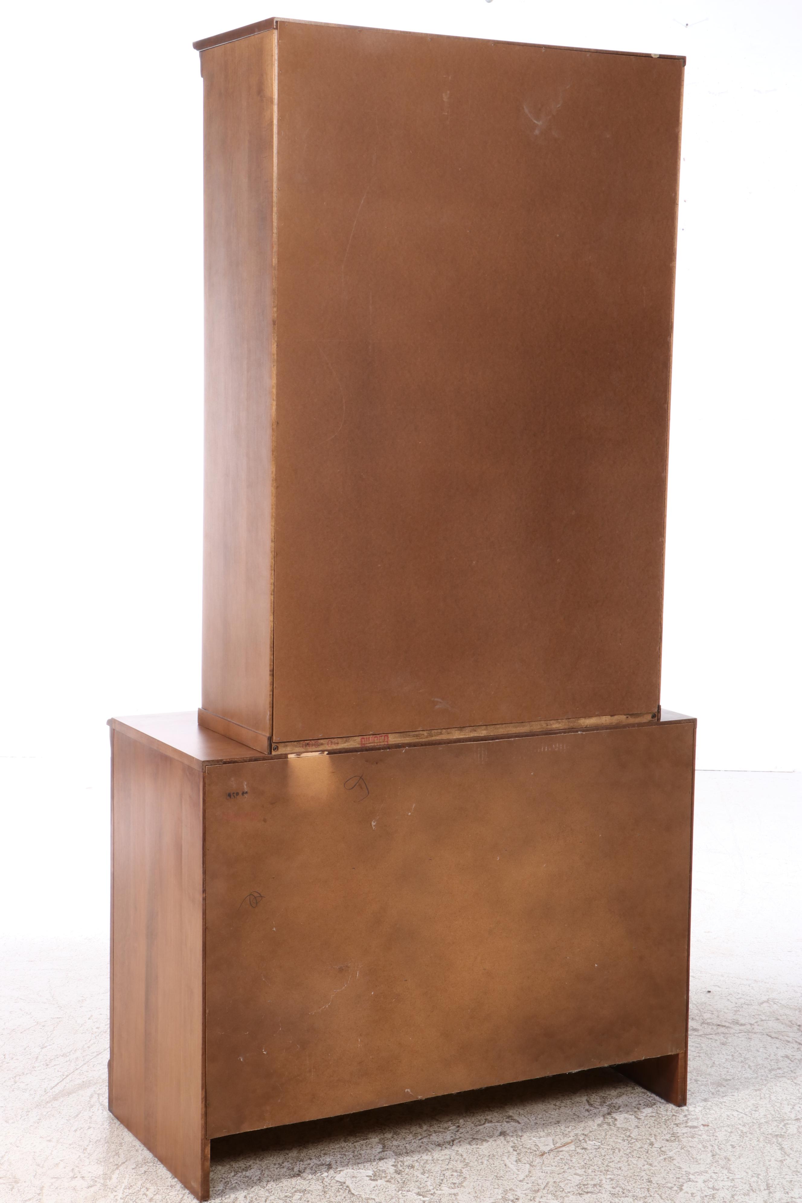 Heywood-Wakefield American Colonial Style Maple Bookcase-on-Chest