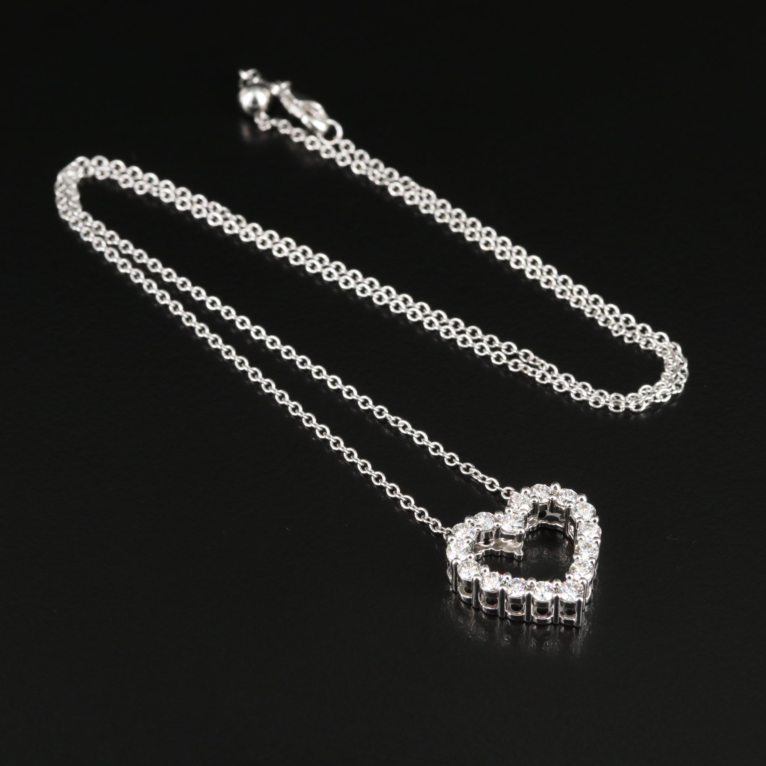 14K 1.00 CTW Lab Grown Diamond Heart Necklace