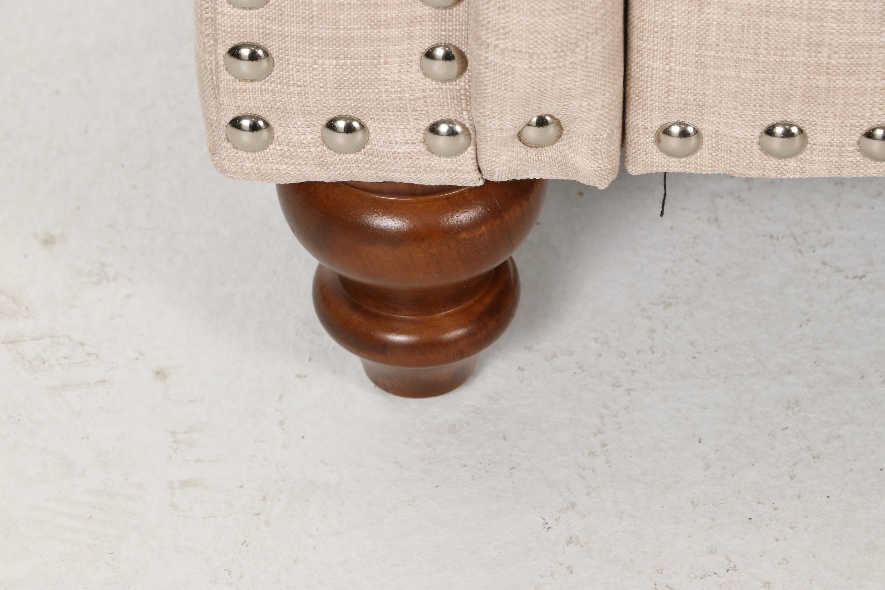 Upholstered Sofa with Nailhead Trim