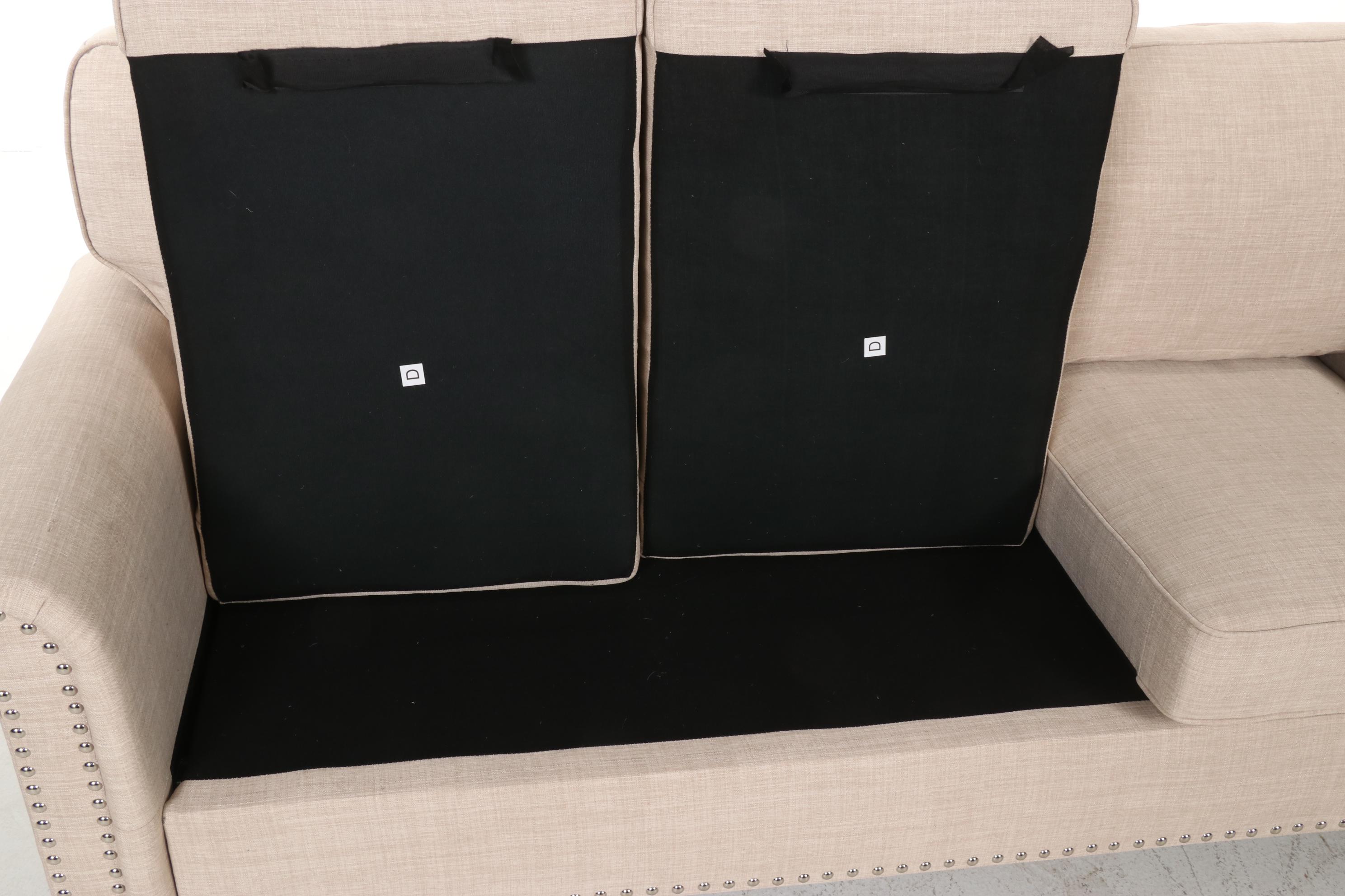 Upholstered Sofa with Nailhead Trim