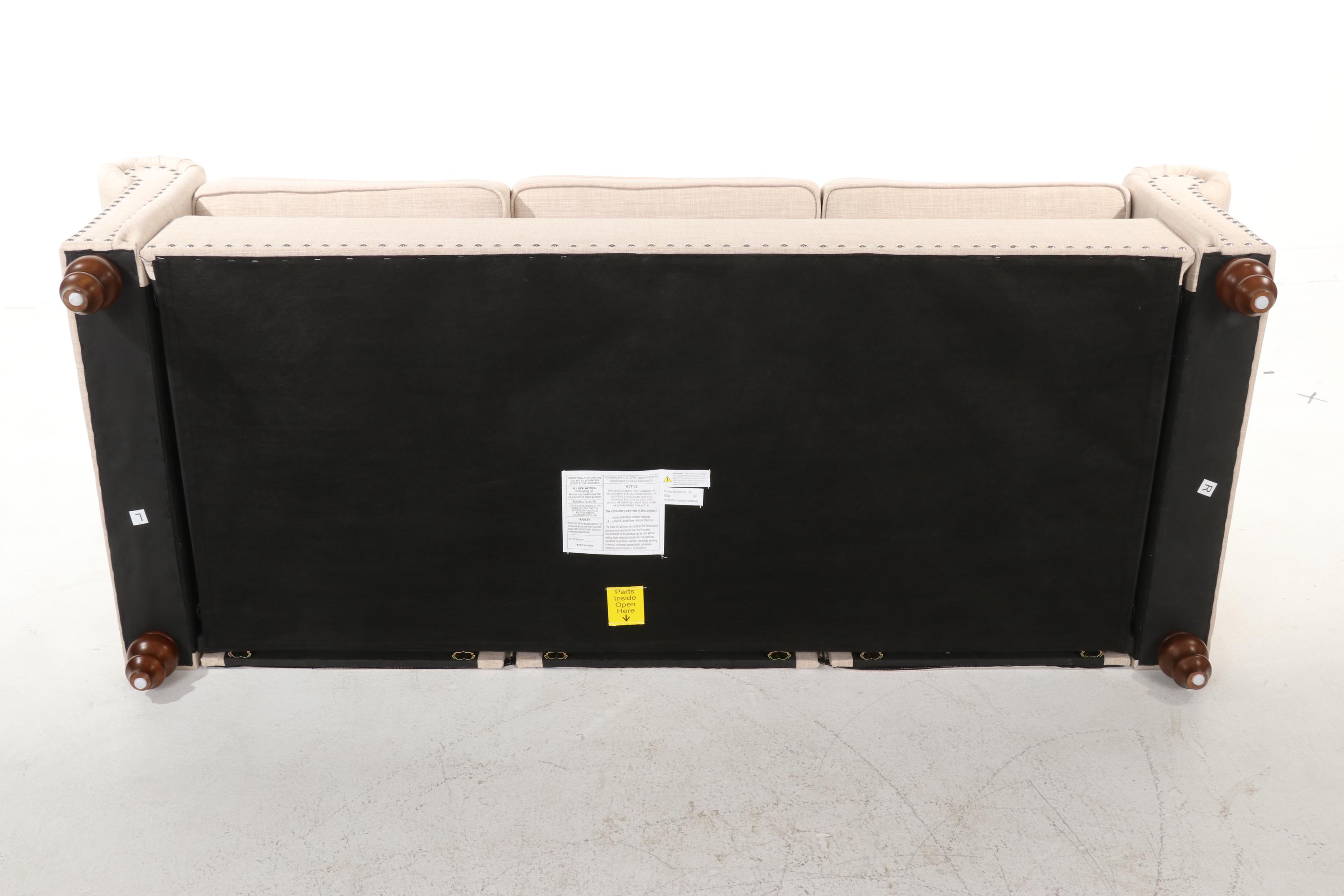 Upholstered Sofa with Nailhead Trim