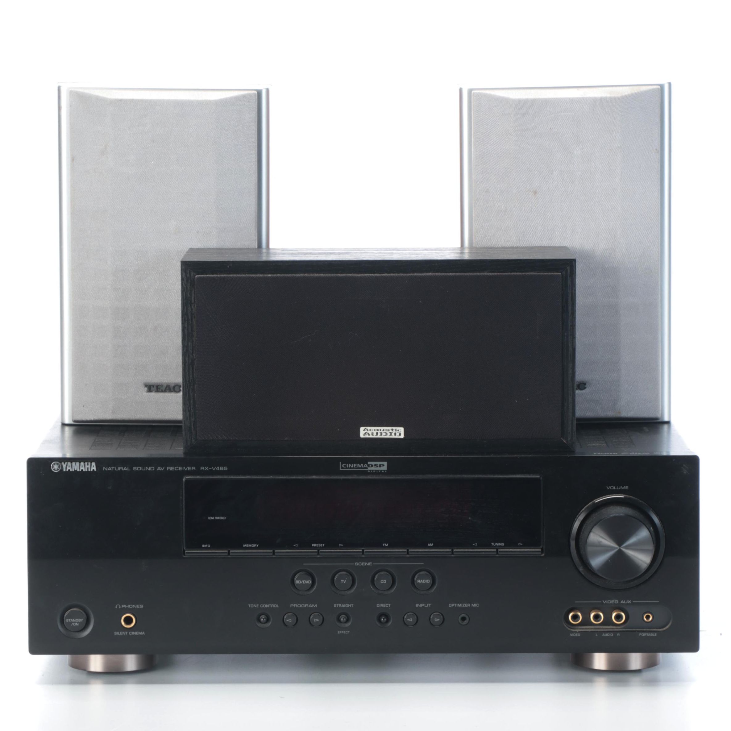 Yamaha RX-V465 AV Receiver with Teac and Acoustic Audio Speakers