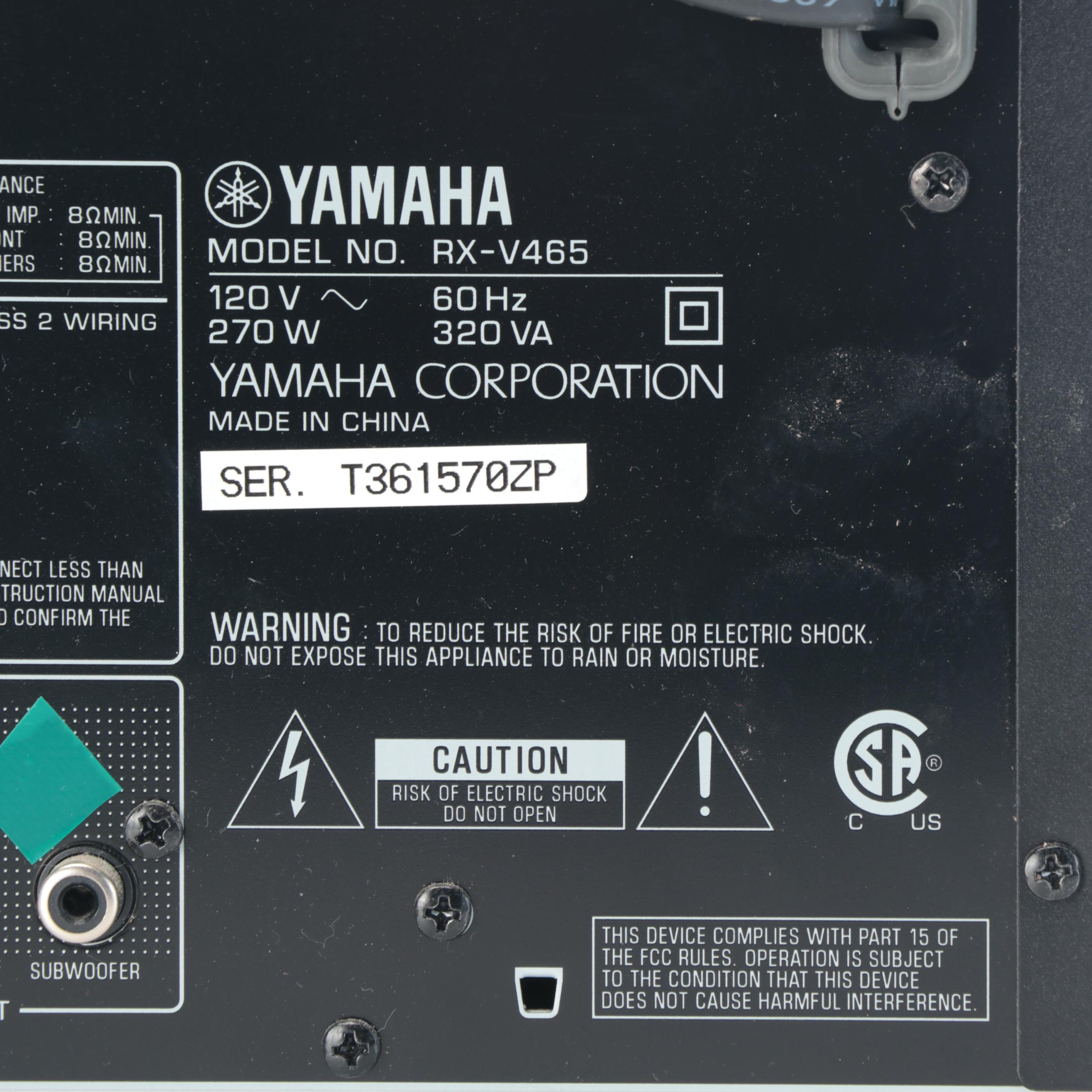 Yamaha RX-V465 AV Receiver with Teac and Acoustic Audio Speakers