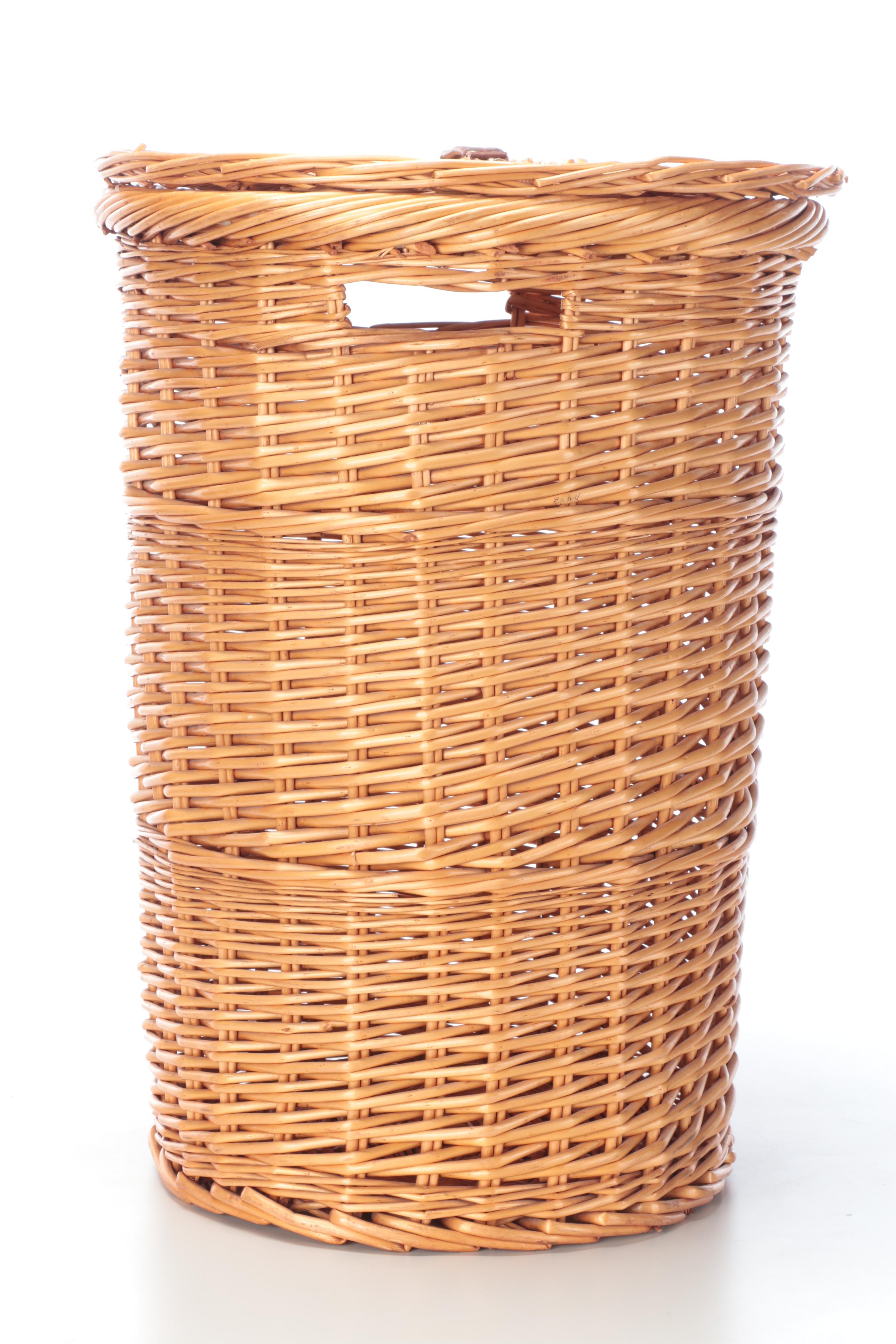 Pair of Contemporary Wicker Hamper Baskets