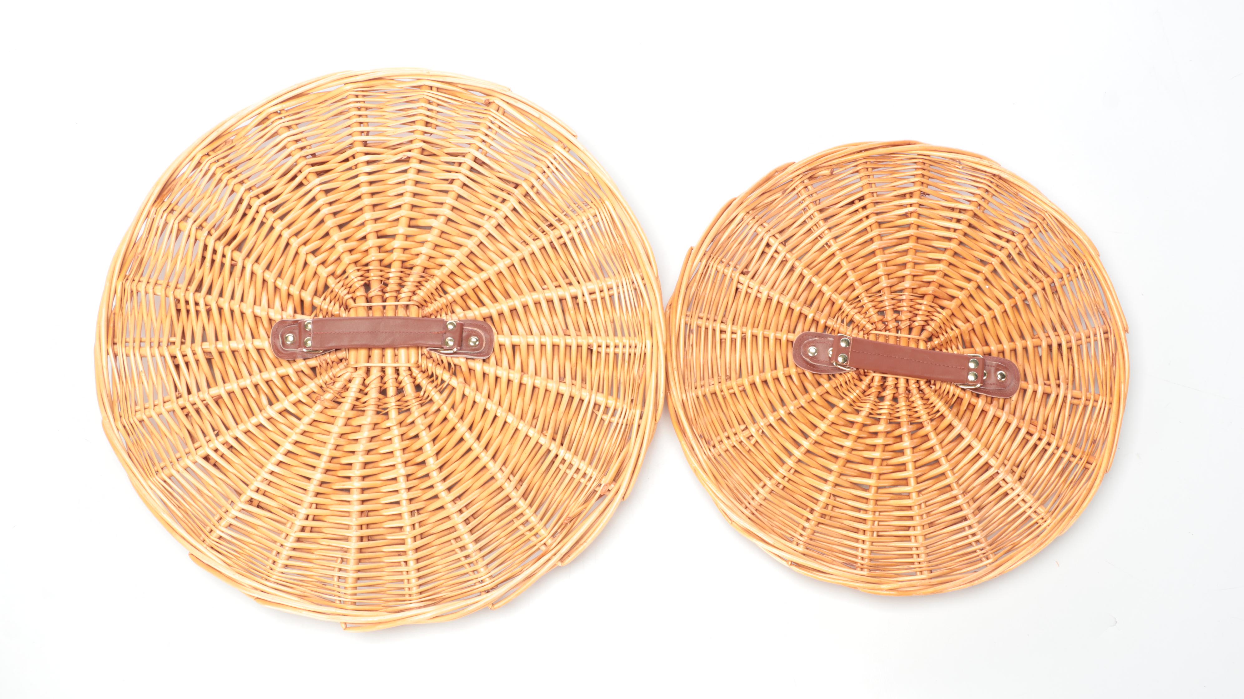 Pair of Contemporary Wicker Hamper Baskets