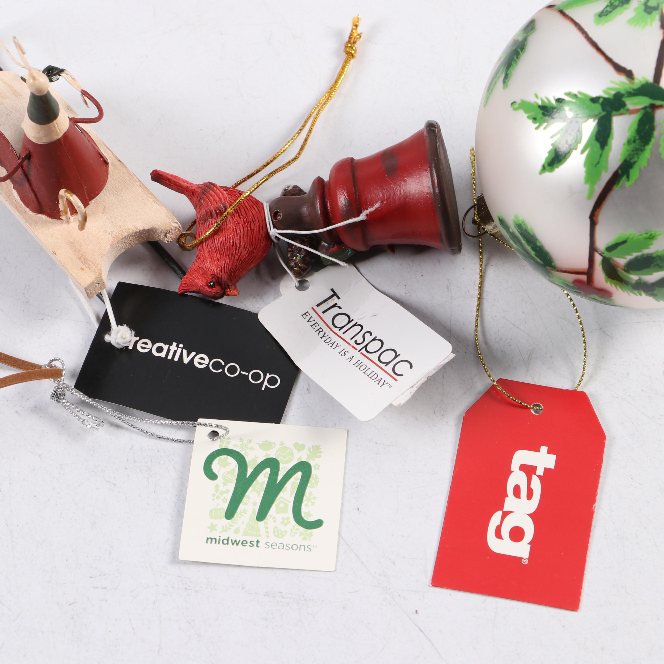 Reed & Barton Silver Plate Bells with Hand-Painted Glass Ornaments and More