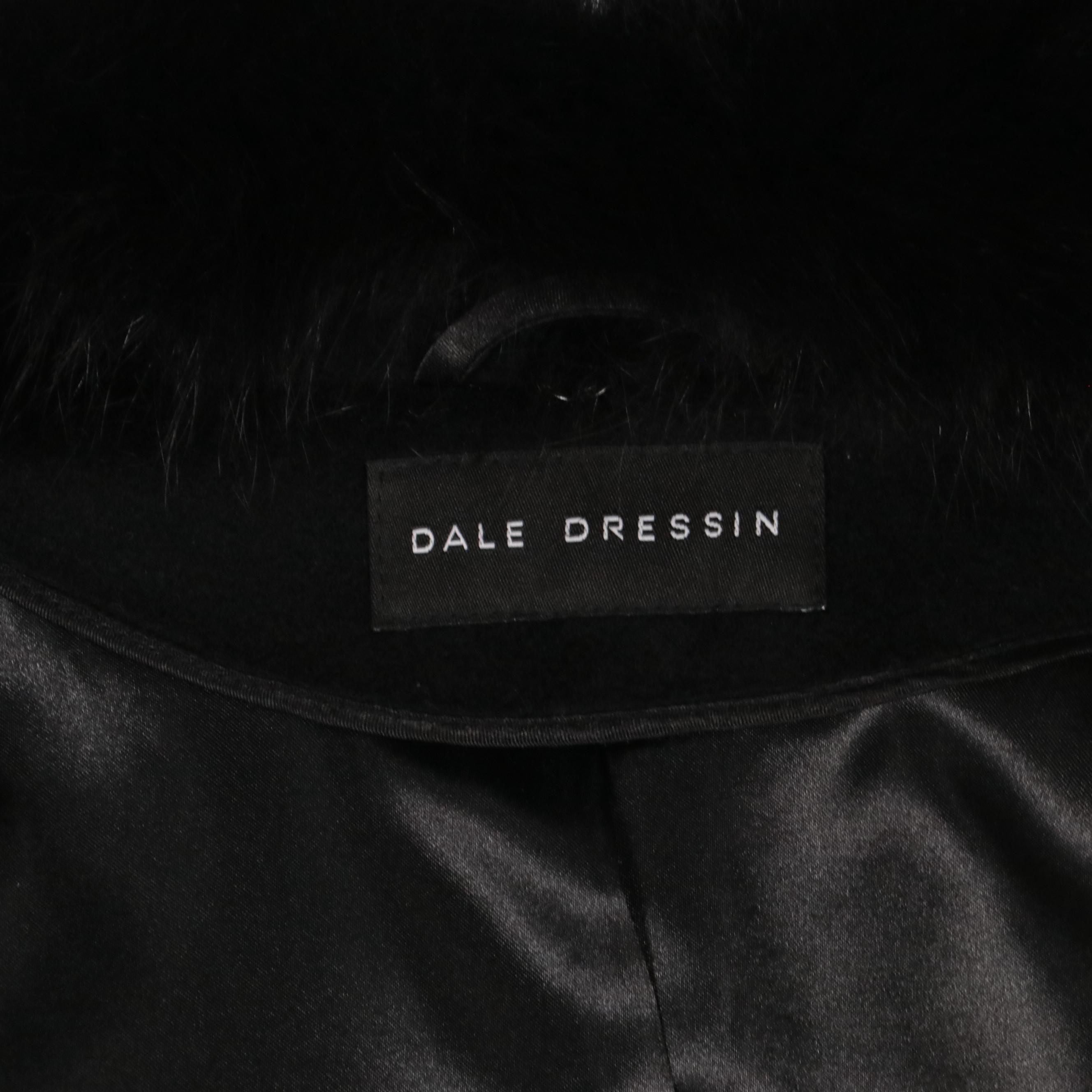Dale Dressin Cashmere/Lambswool Coat with Detachable Fox Fur Collar and Tags