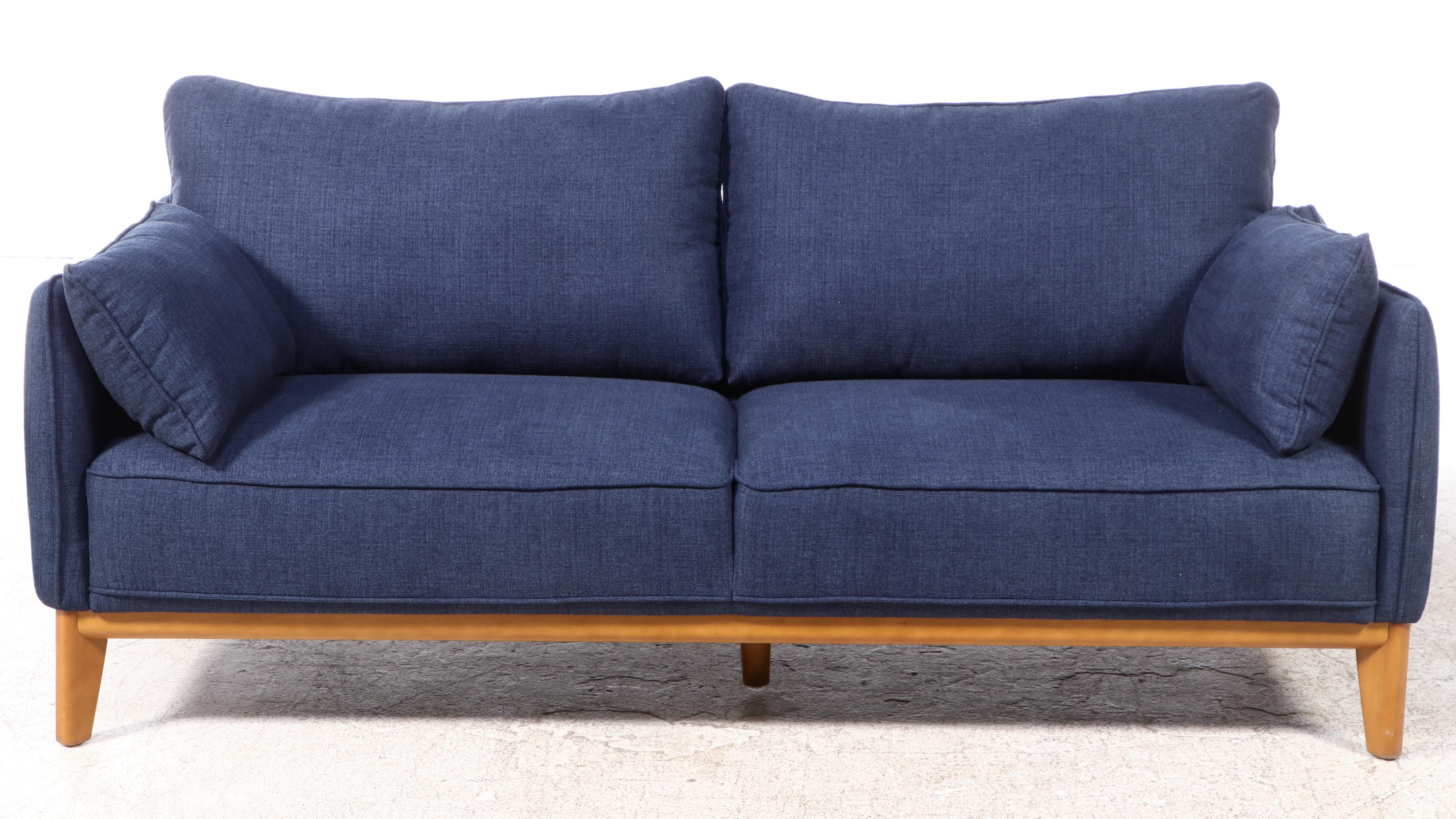 Jason Furniture Co. Modernist Style Upholstered Beech Two-Seat Sofa