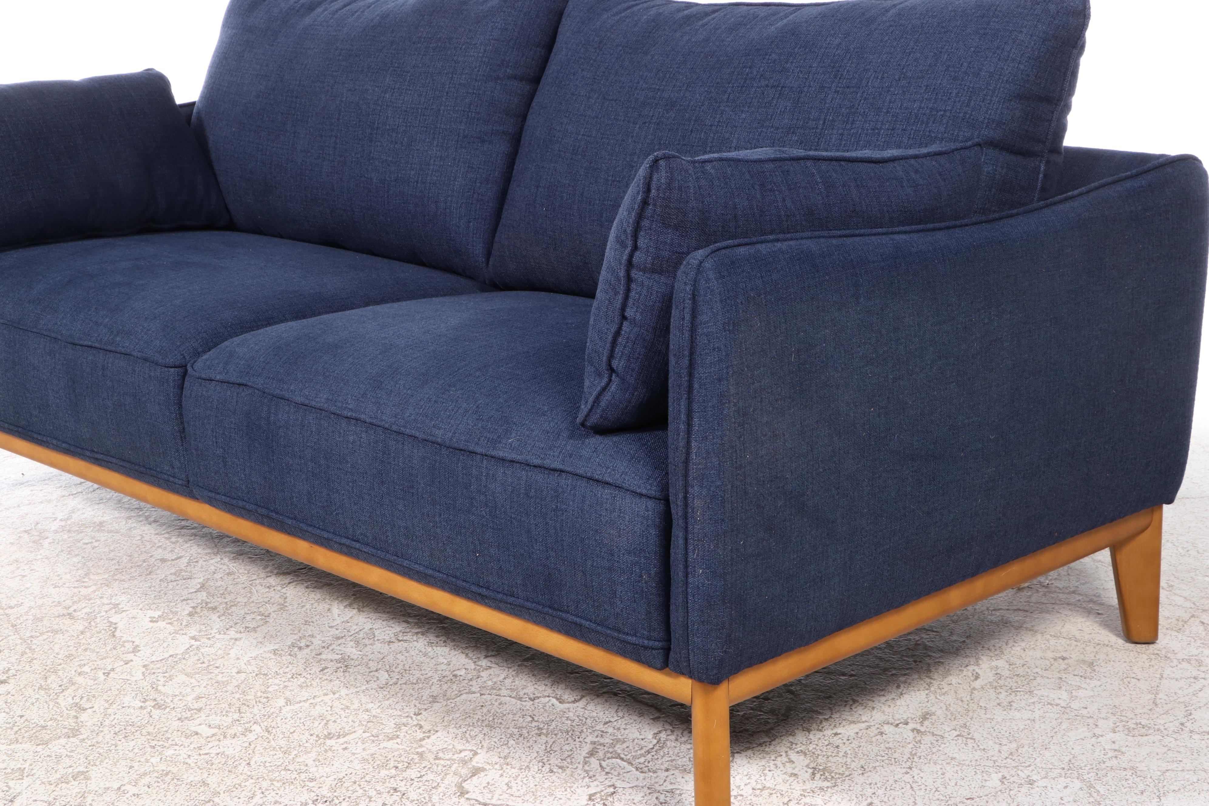 Jason Furniture Co. Modernist Style Upholstered Beech Two-Seat Sofa