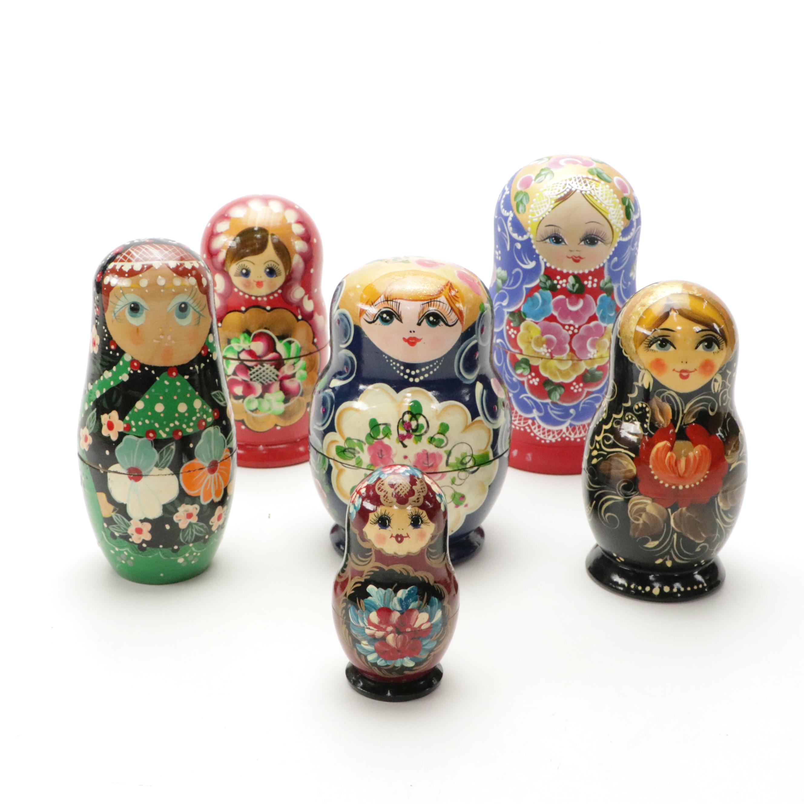 Signed Caenaho B Poccnn Matryoshka Doll With Other Russian Style ...