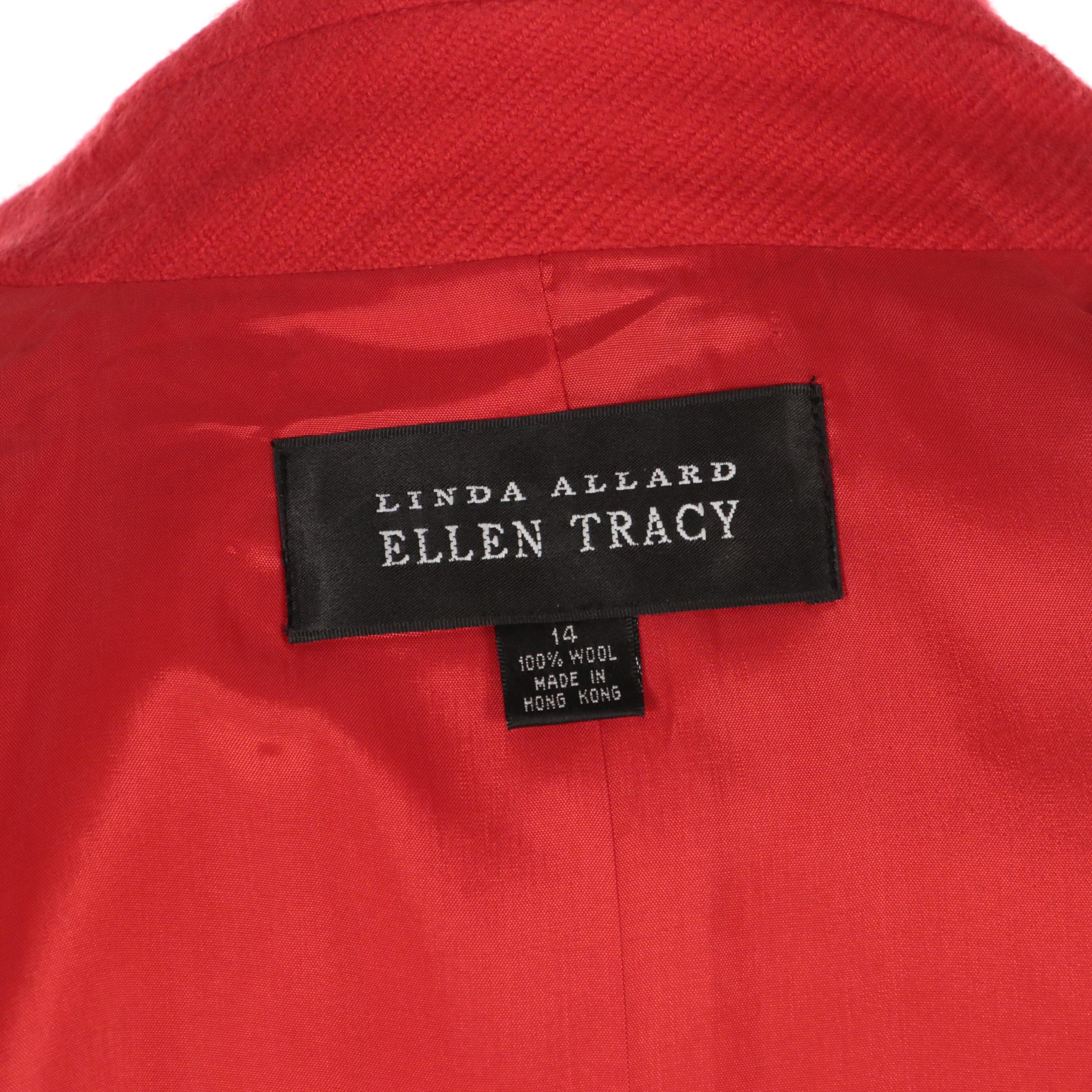 Ellen Tracy Brand Double-Breasted Wool Jacket and Leather Trench Coat