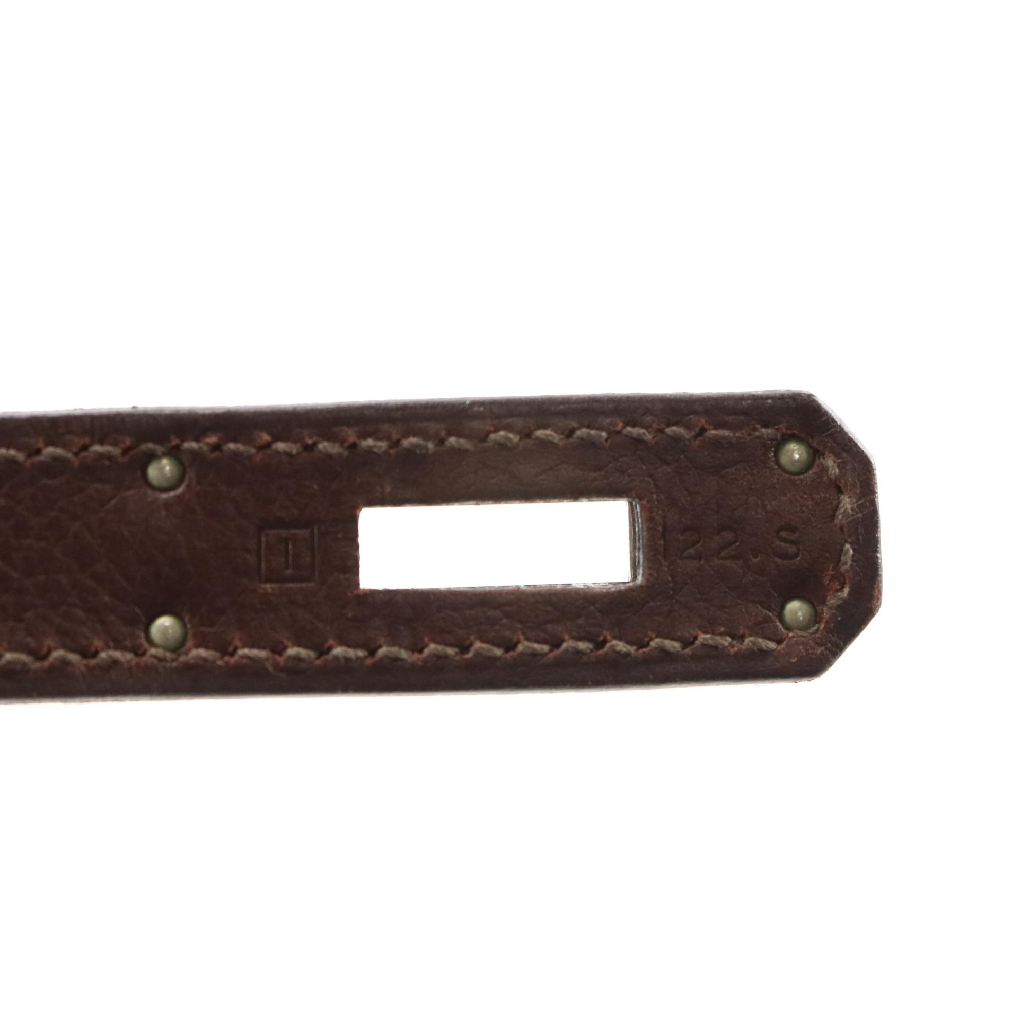 Hermès Kelly Retourne 35 Satchel in Dark Brown Ardennes Leather