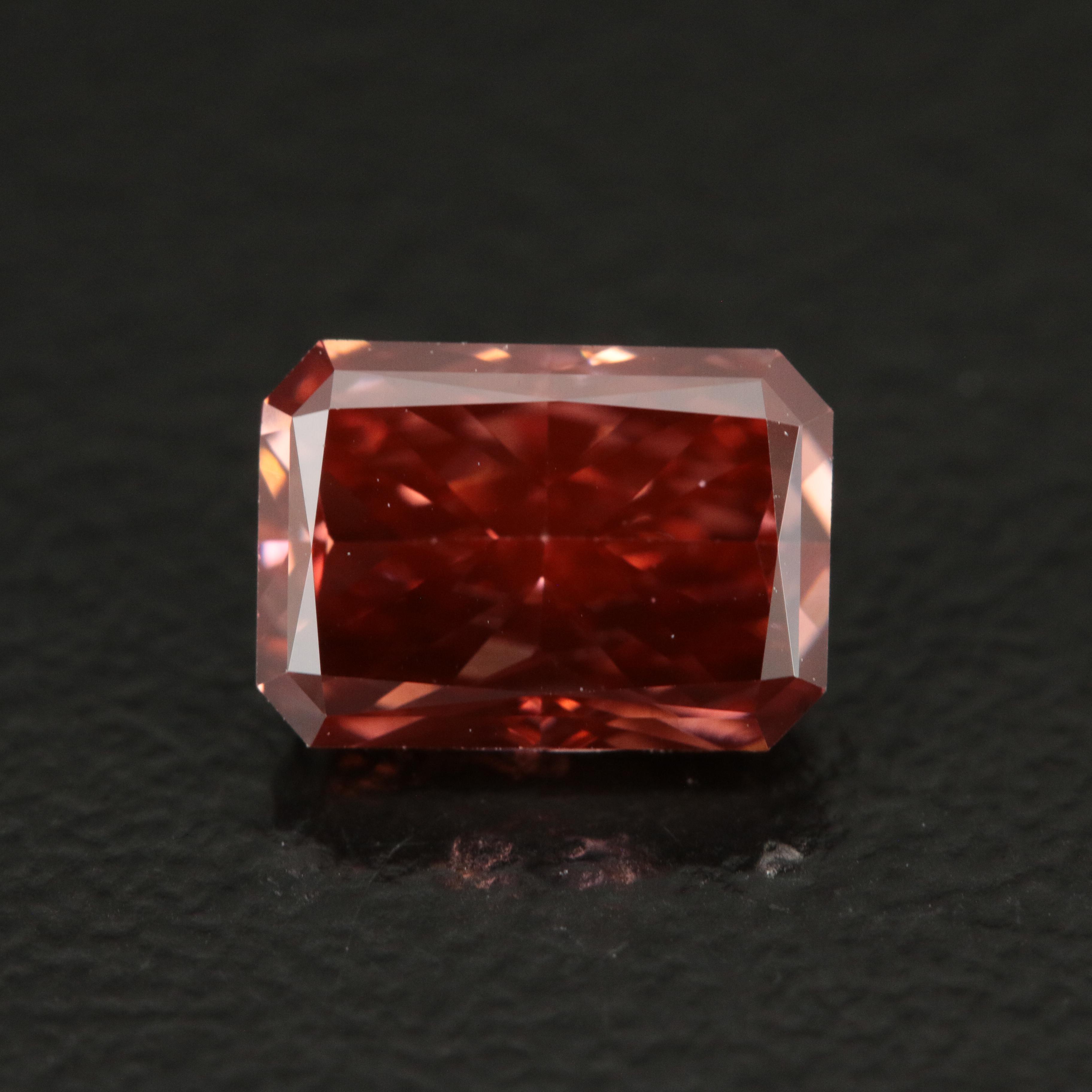 Loose 1.58 CT (Origin Undetermined) Fancy Dark Pink Diamond