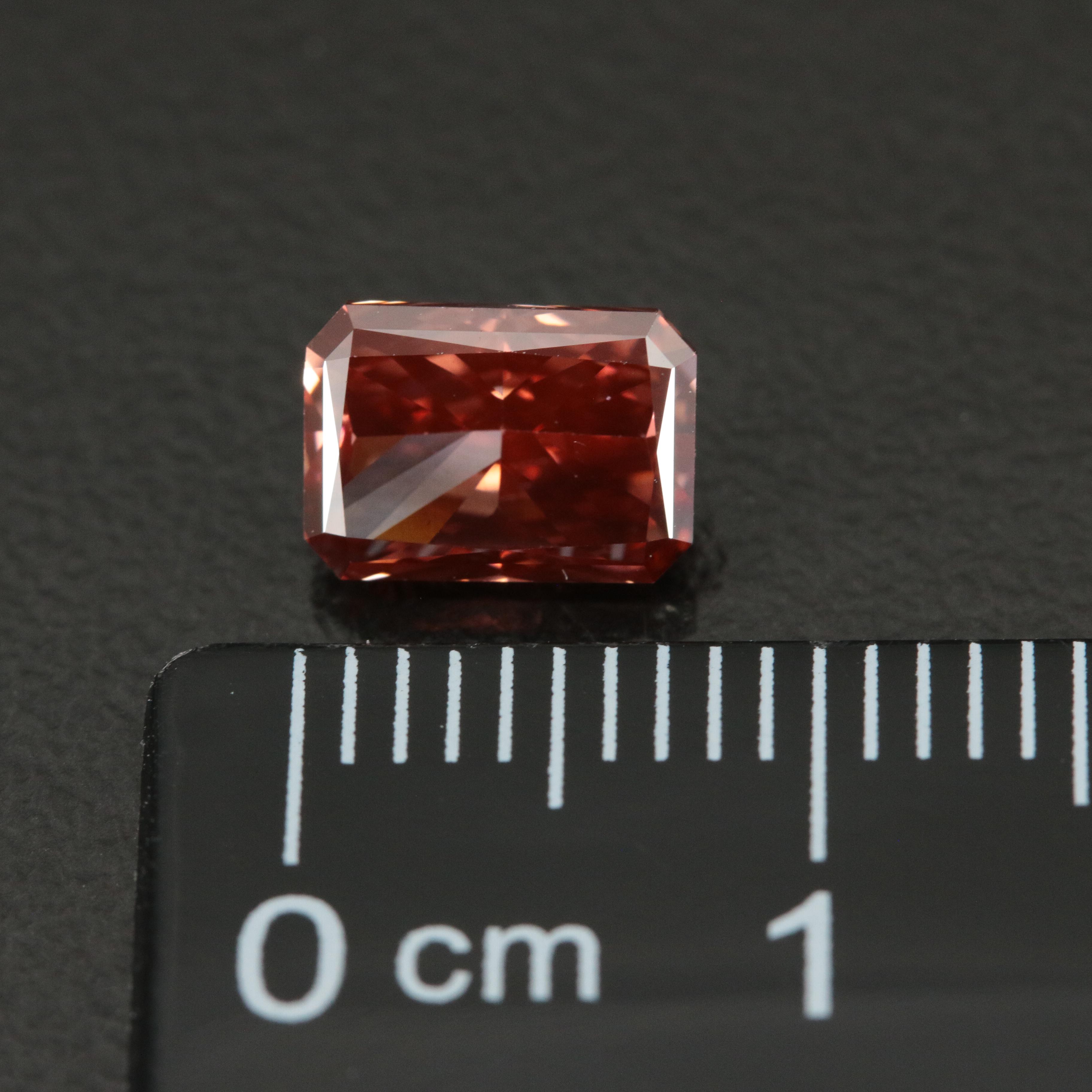 Loose 1.58 CT (Origin Undetermined) Fancy Dark Pink Diamond