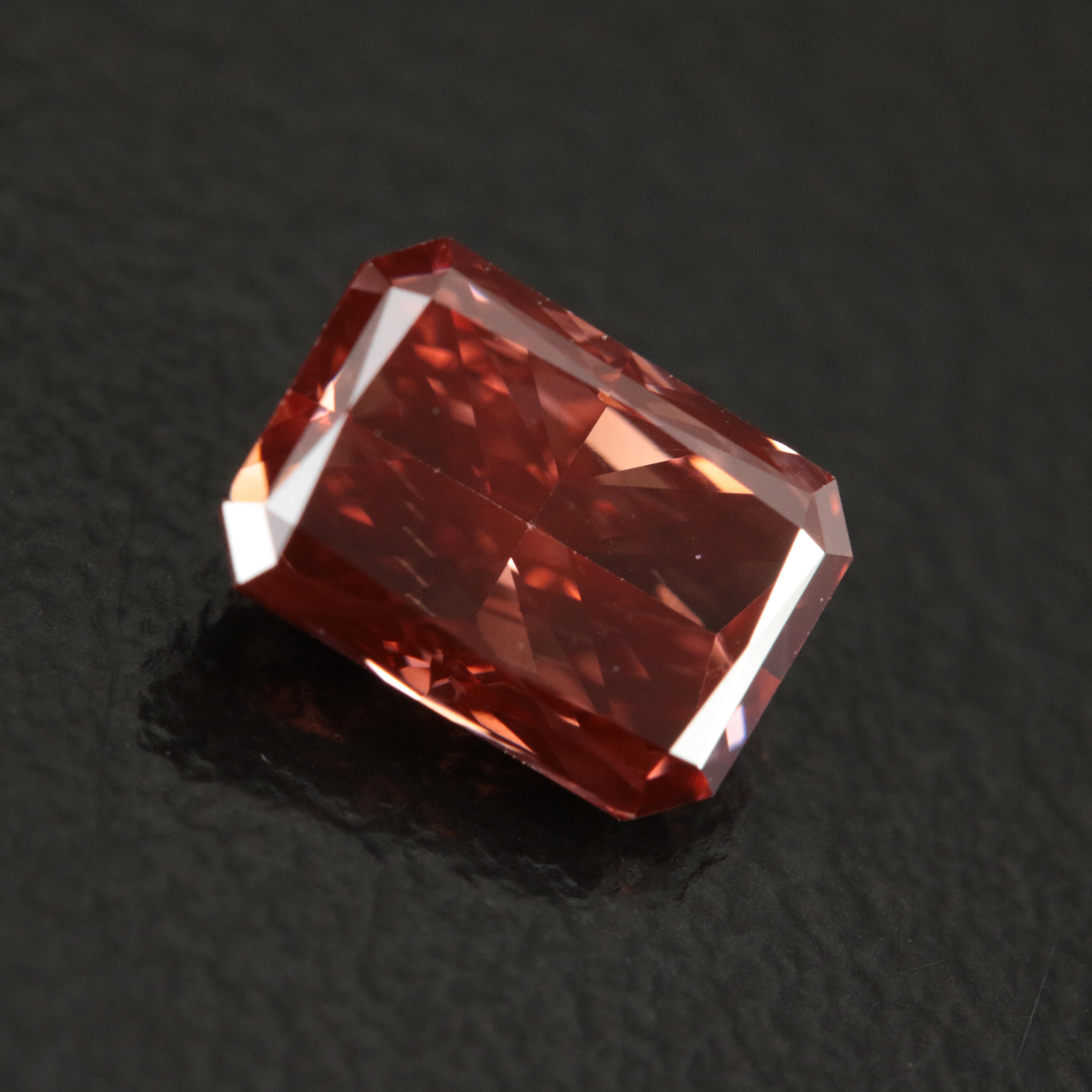 Loose 1.58 CT (Origin Undetermined) Fancy Dark Pink Diamond