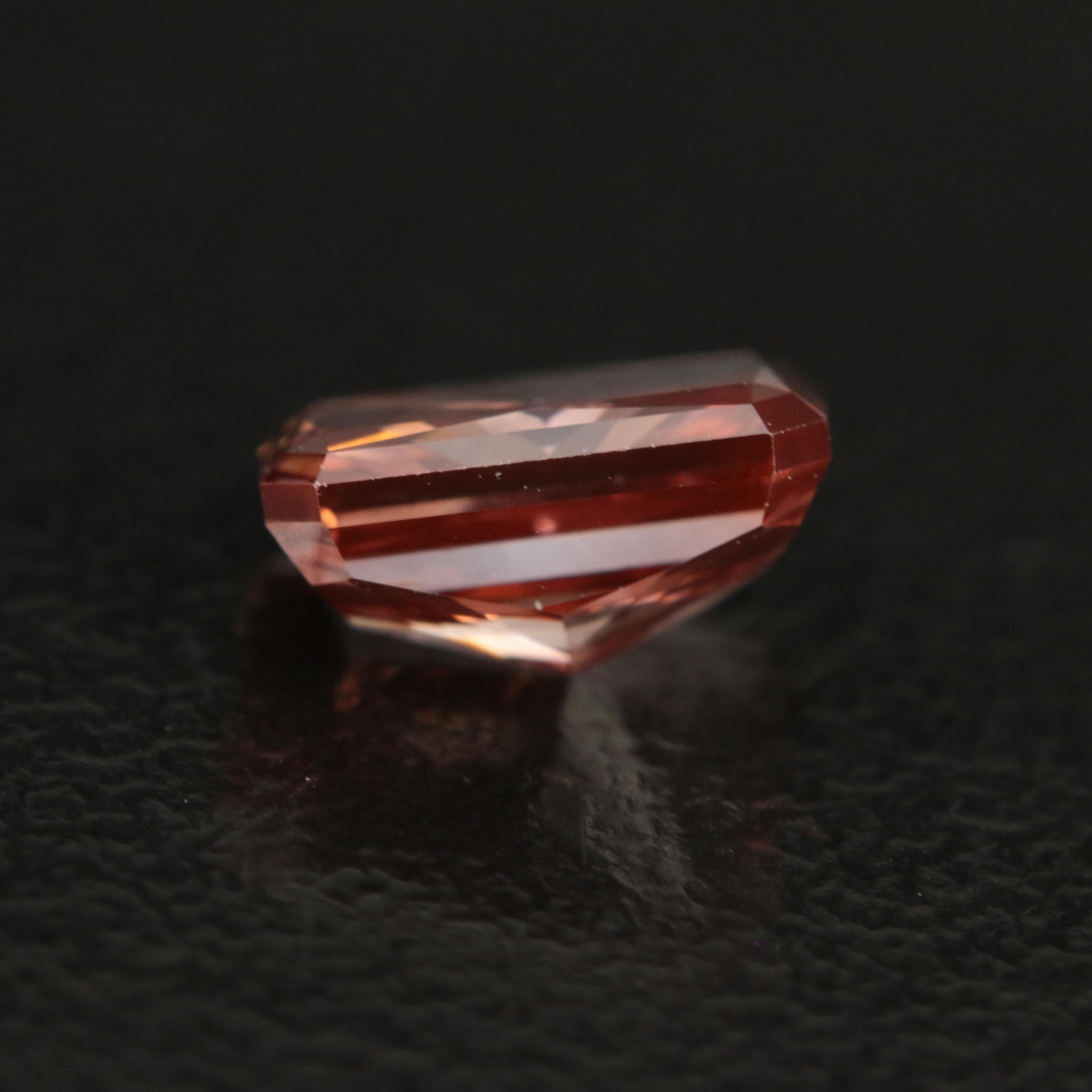 Loose 1.58 CT (Origin Undetermined) Fancy Dark Pink Diamond