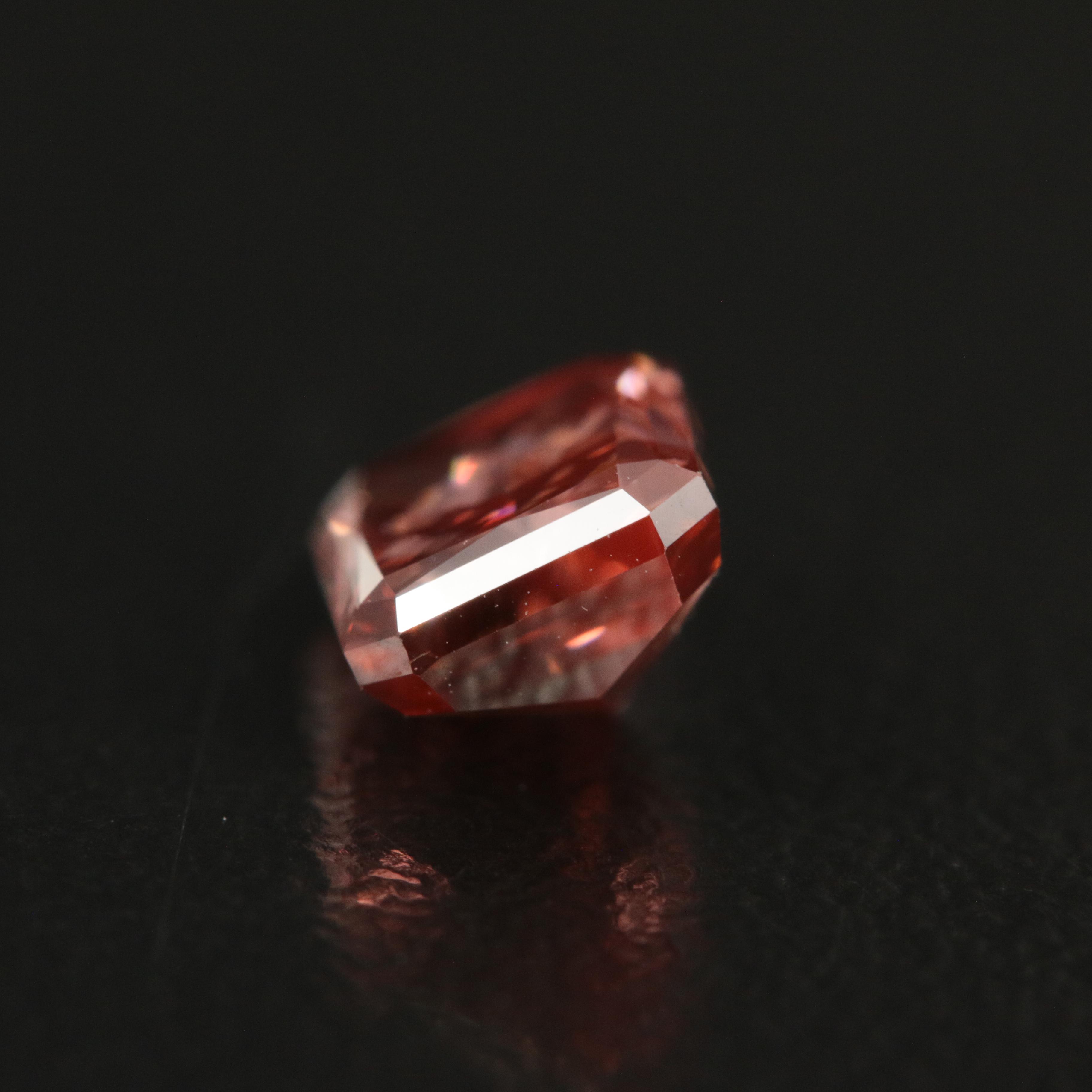 Loose 1.58 CT (Origin Undetermined) Fancy Dark Pink Diamond