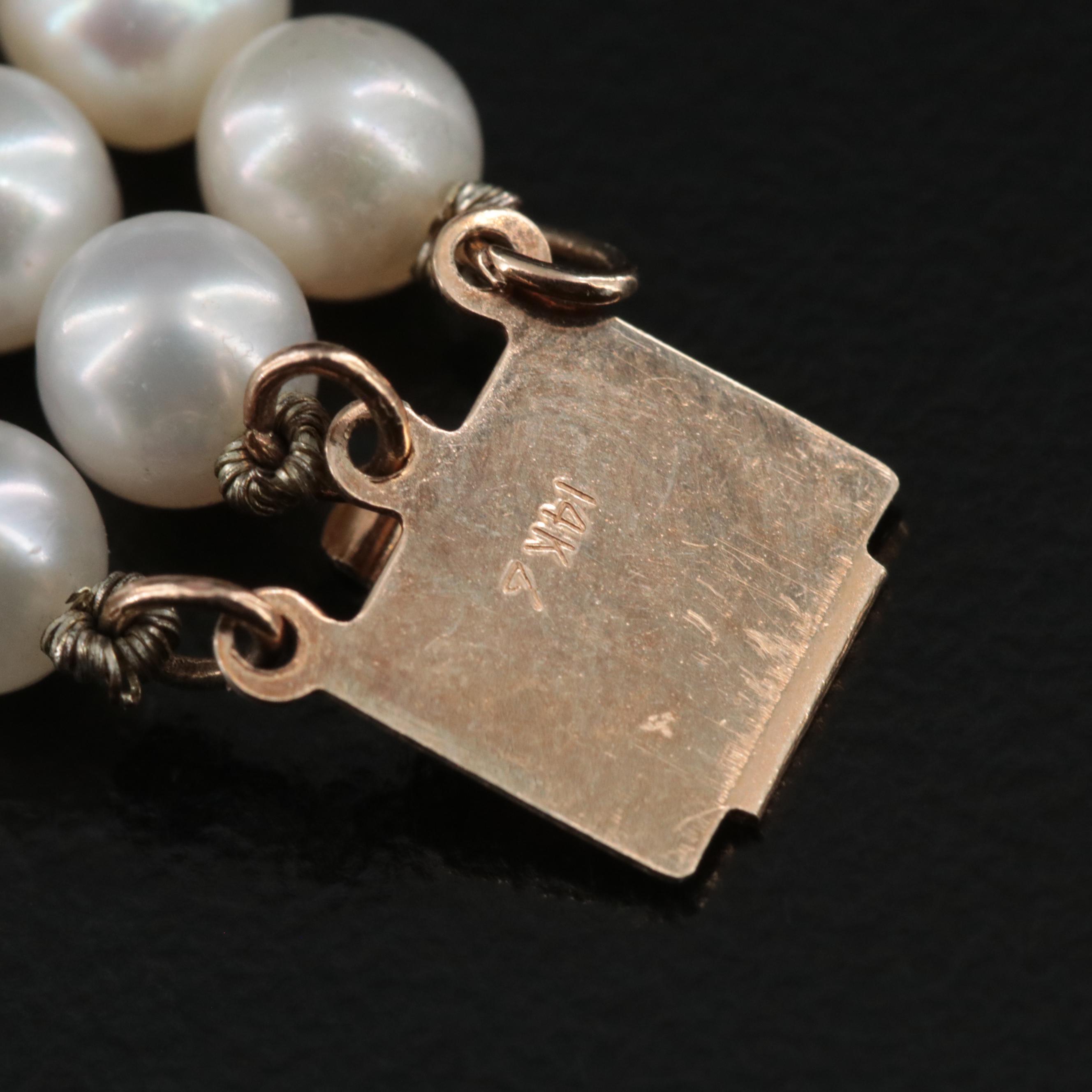14K Three Strand Pearl Bracelet