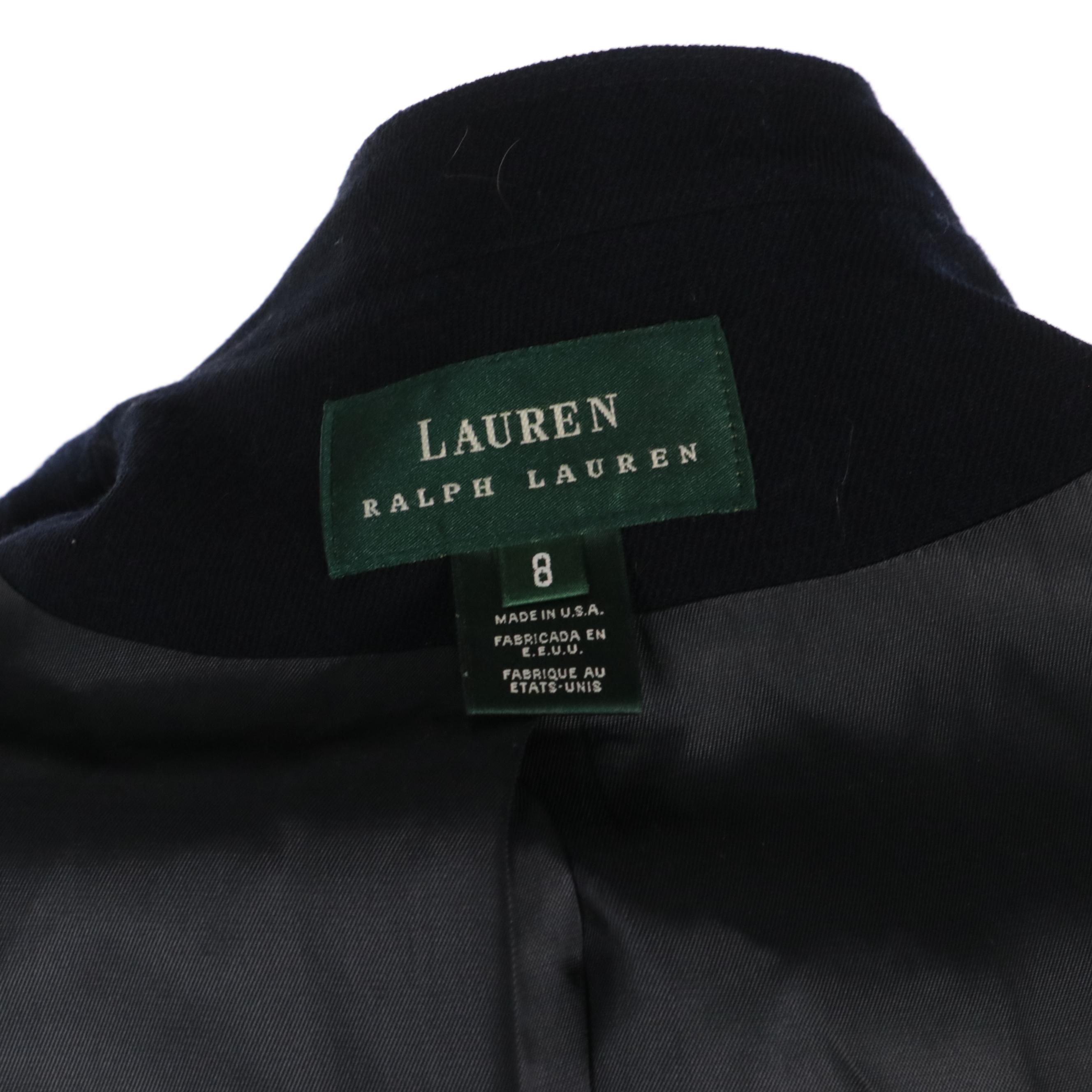 Lauren by Ralph Lauren Navy Wool Double-Breasted Pantsuit