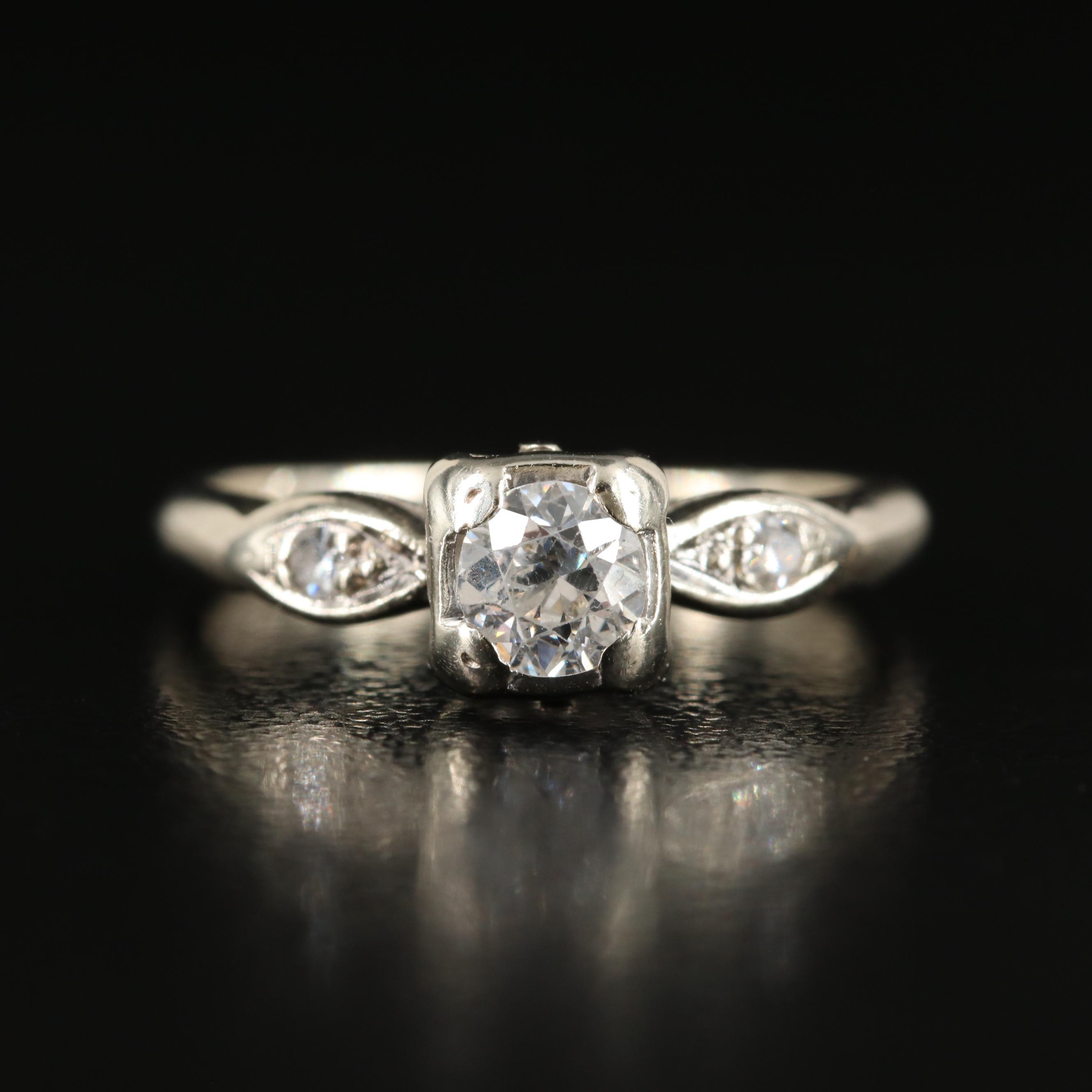 Vintage 14K 0.26 CTW Diamond Ring