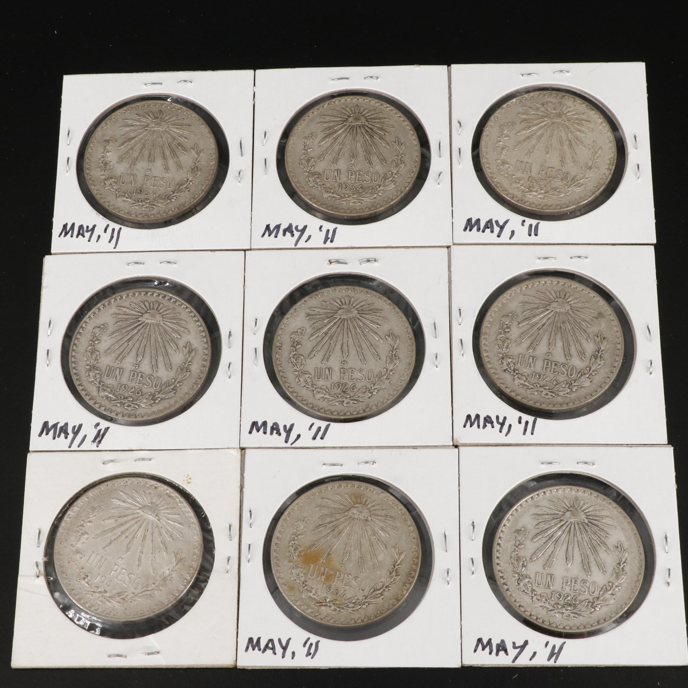 Collection of Eighteen Mexican Silver Coins