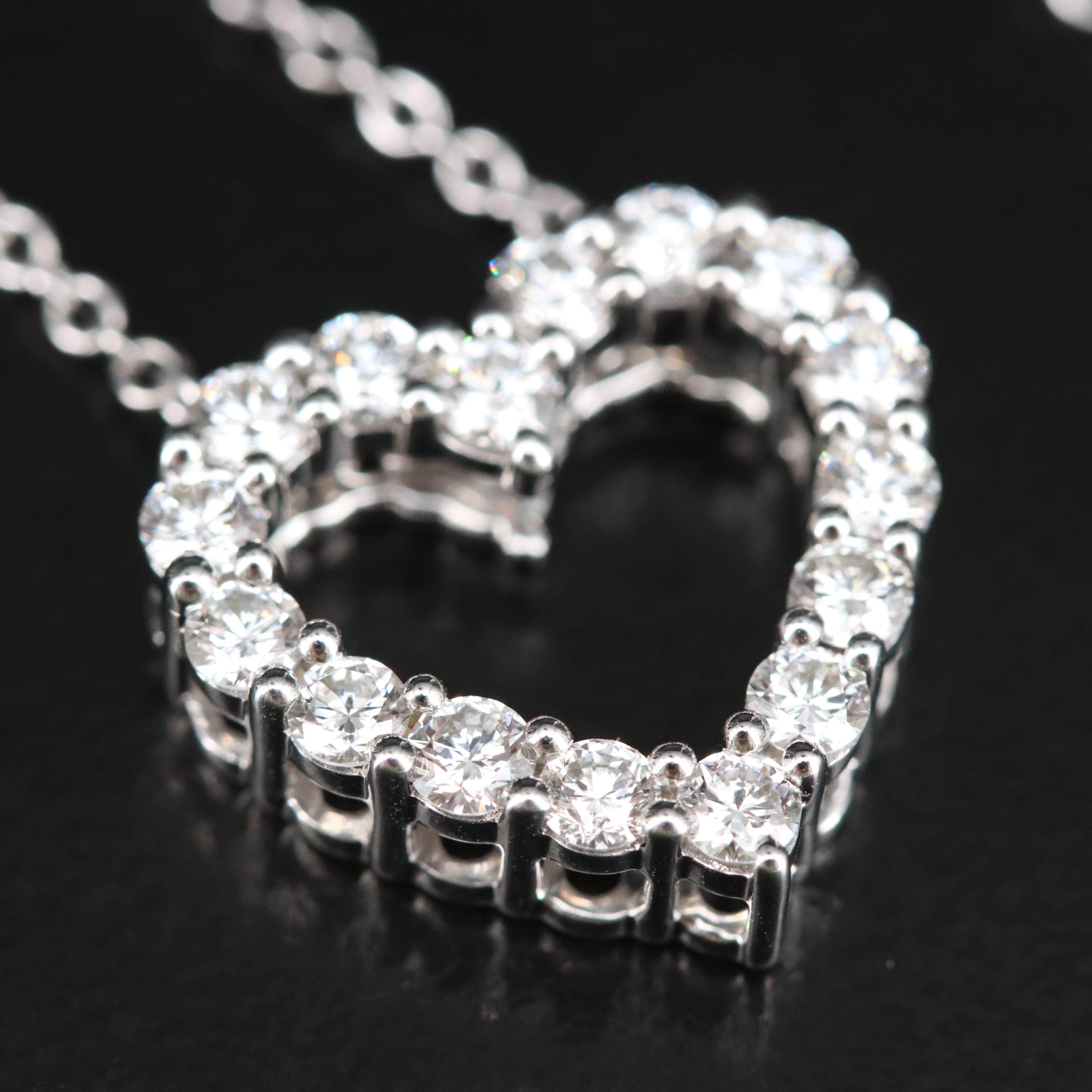 14K 1.04 CTW Lab Grown Diamond Heart Necklace