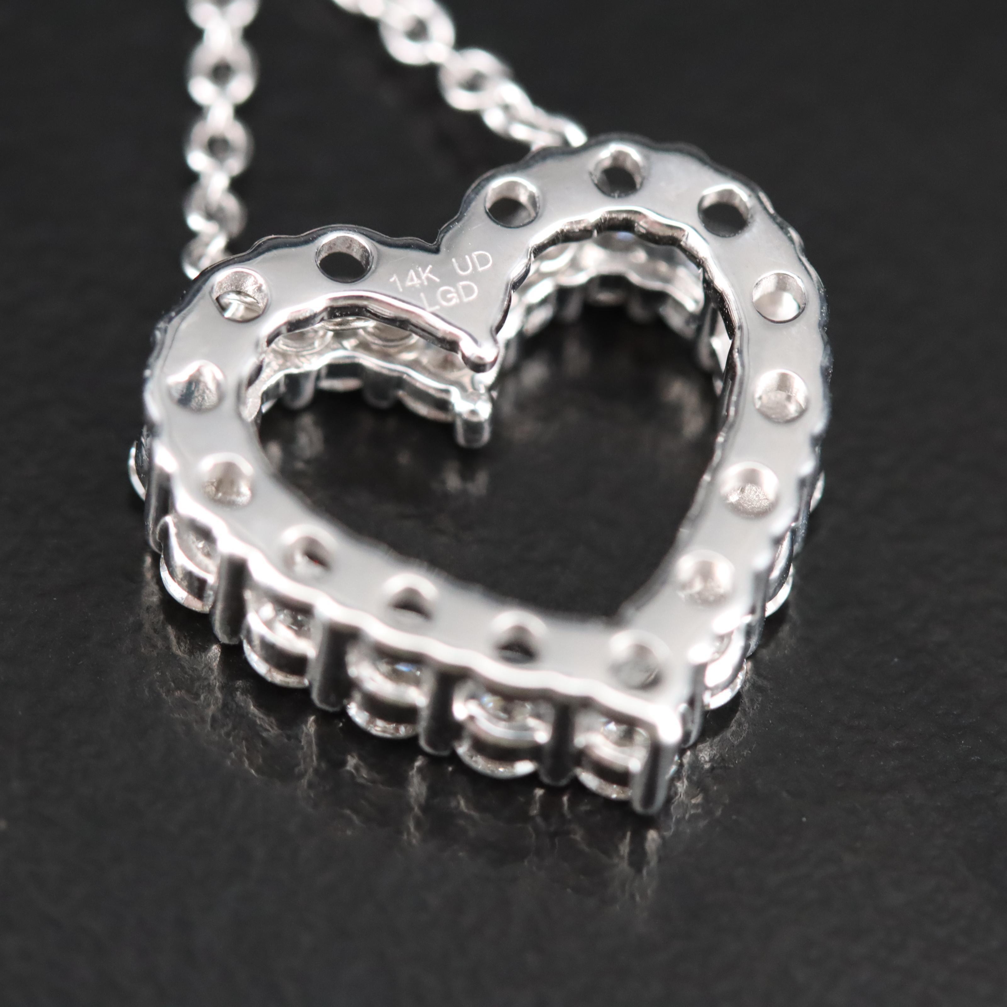 14K 1.04 CTW Lab Grown Diamond Heart Necklace