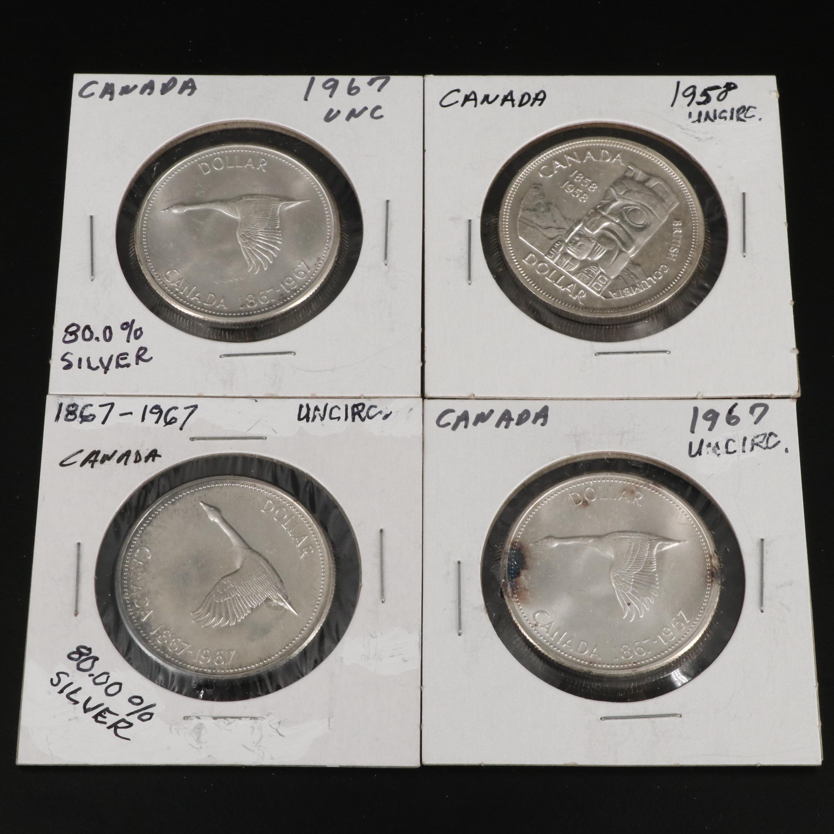 Collection of Eleven Silver Dollar Coins from Canada