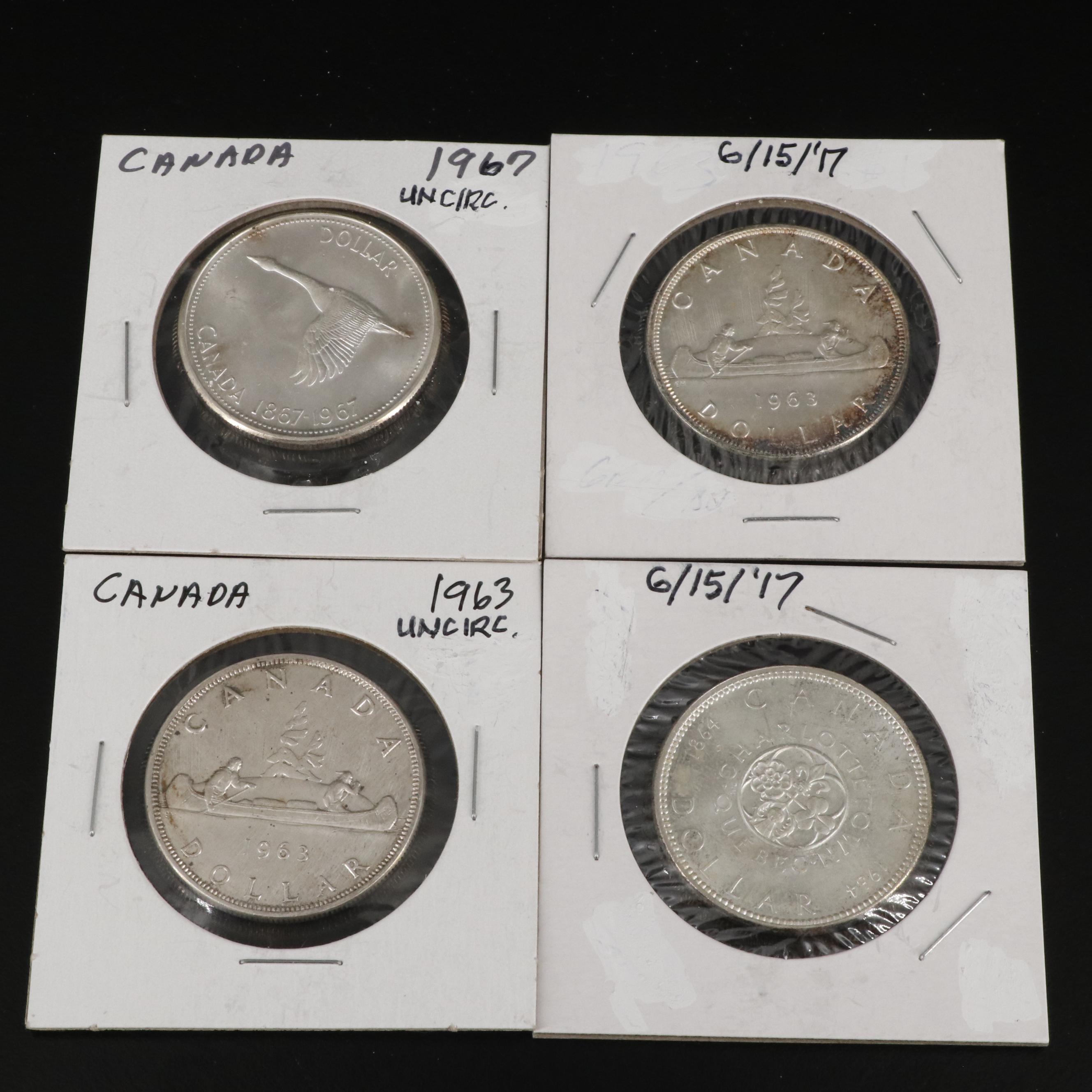 Collection of Eleven Silver Dollar Coins from Canada