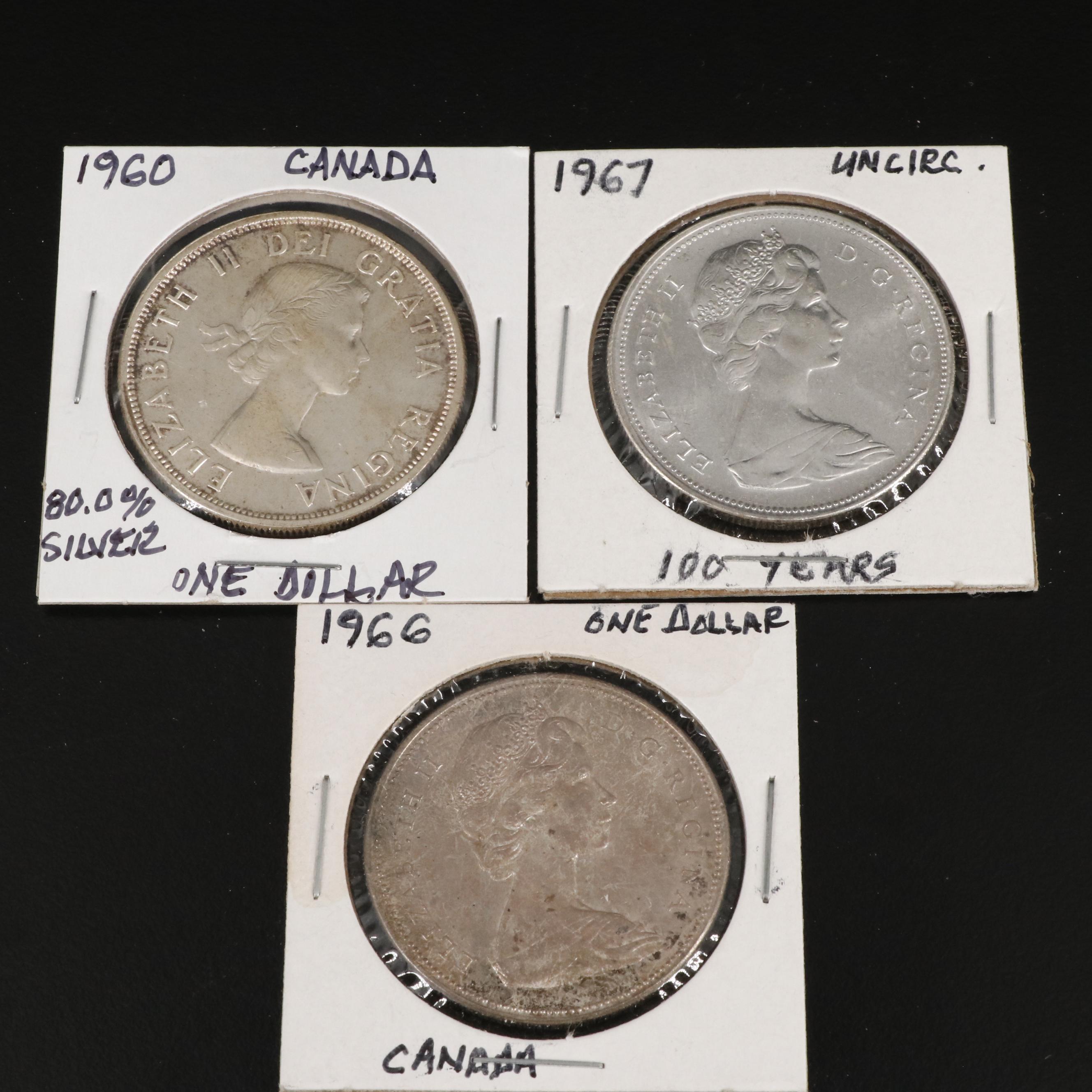 Collection of Eleven Silver Dollar Coins from Canada