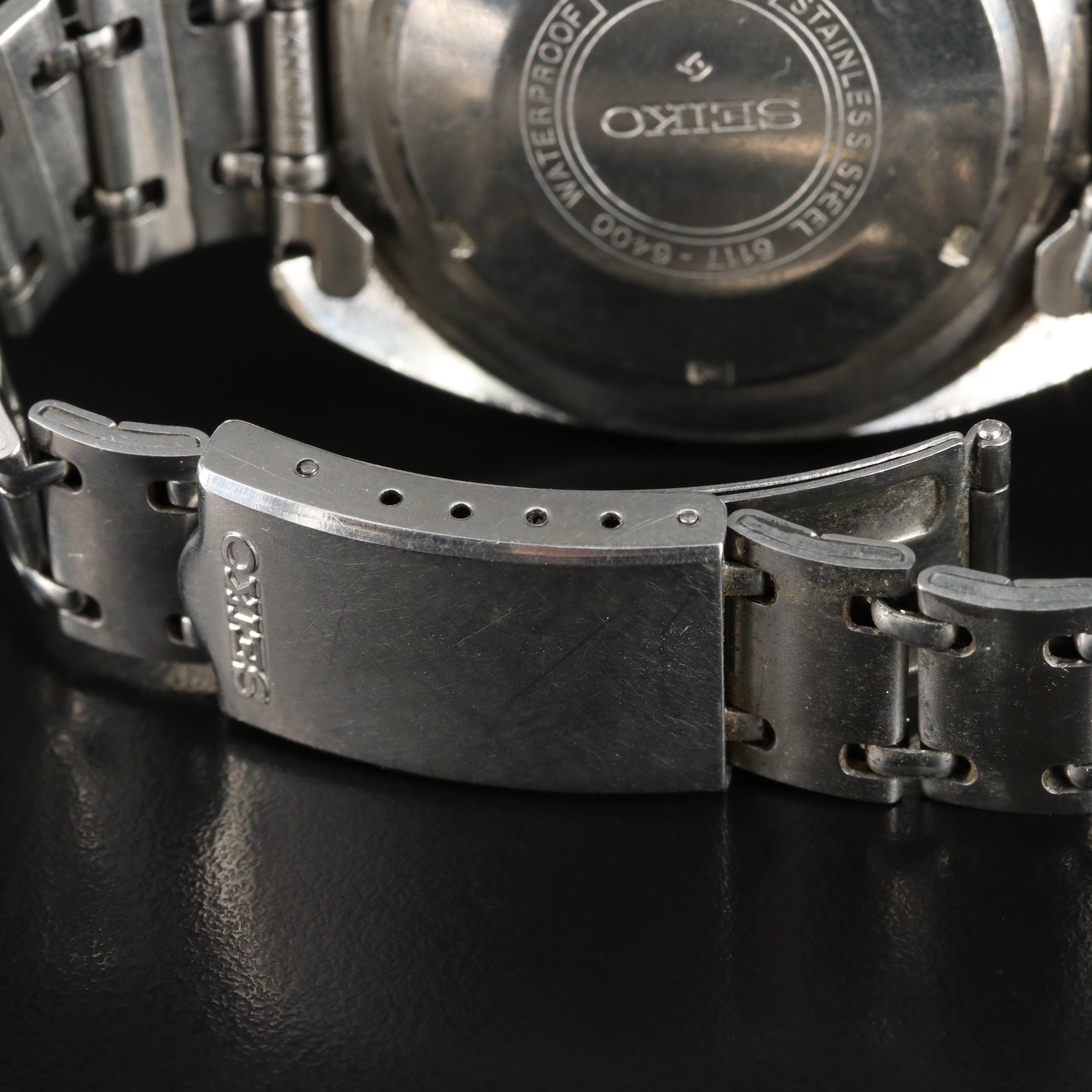 Vintage Seiko World Time GMT Automatic Stainless Steel Watch