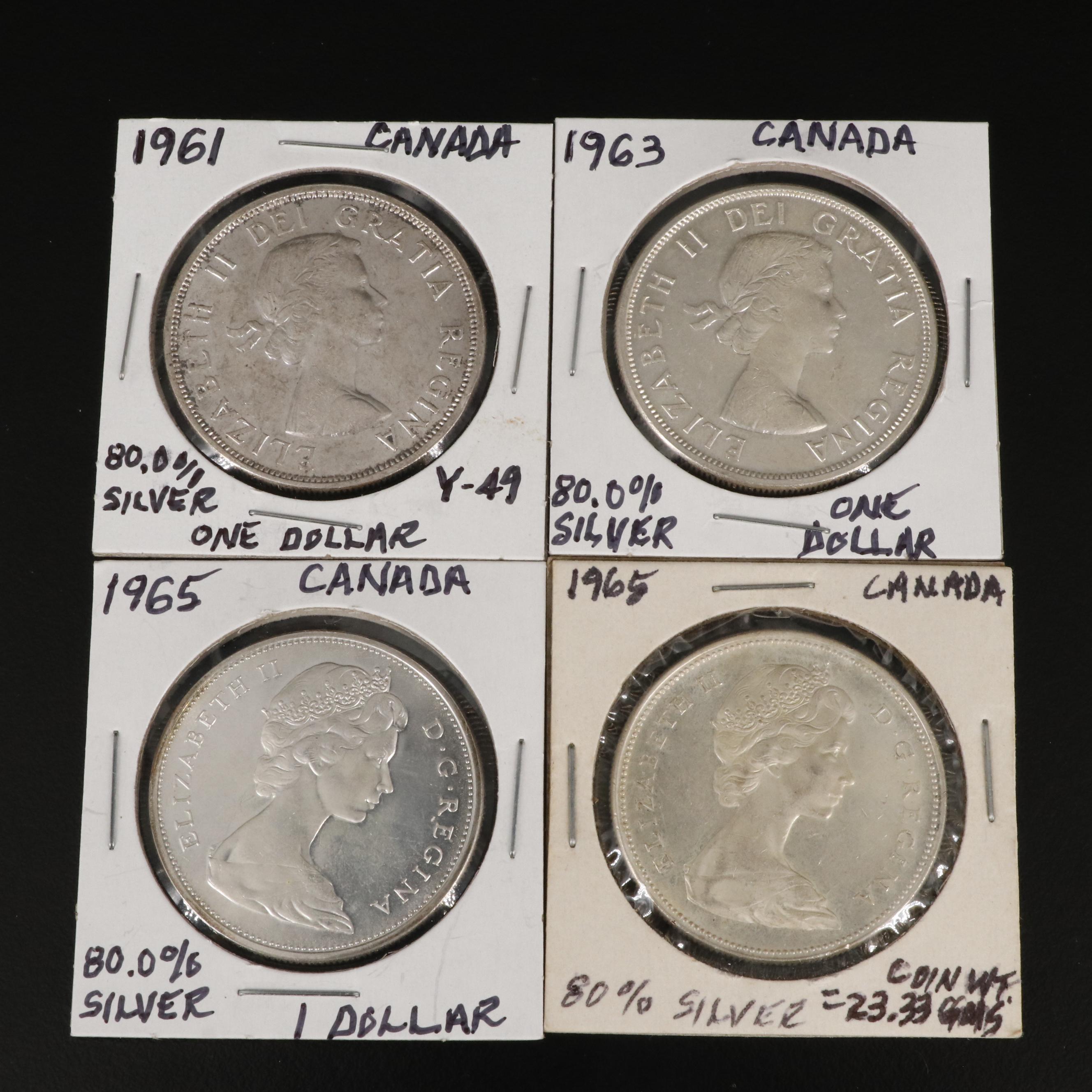 Collection of Eleven Silver Dollar Coins from Canada