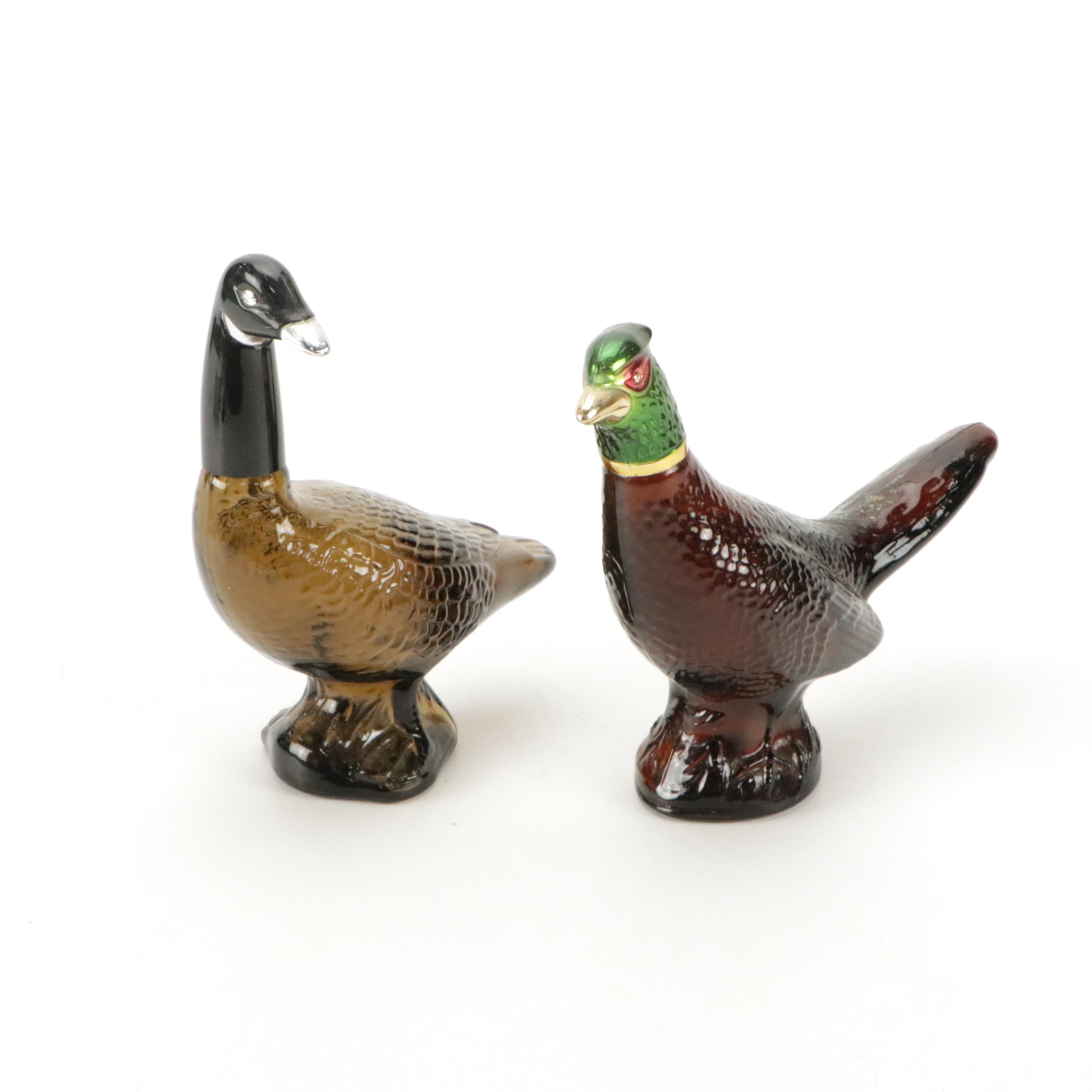 Avon Pheasant Decanter and Canadian Goose Glass Perfume Bottles and More