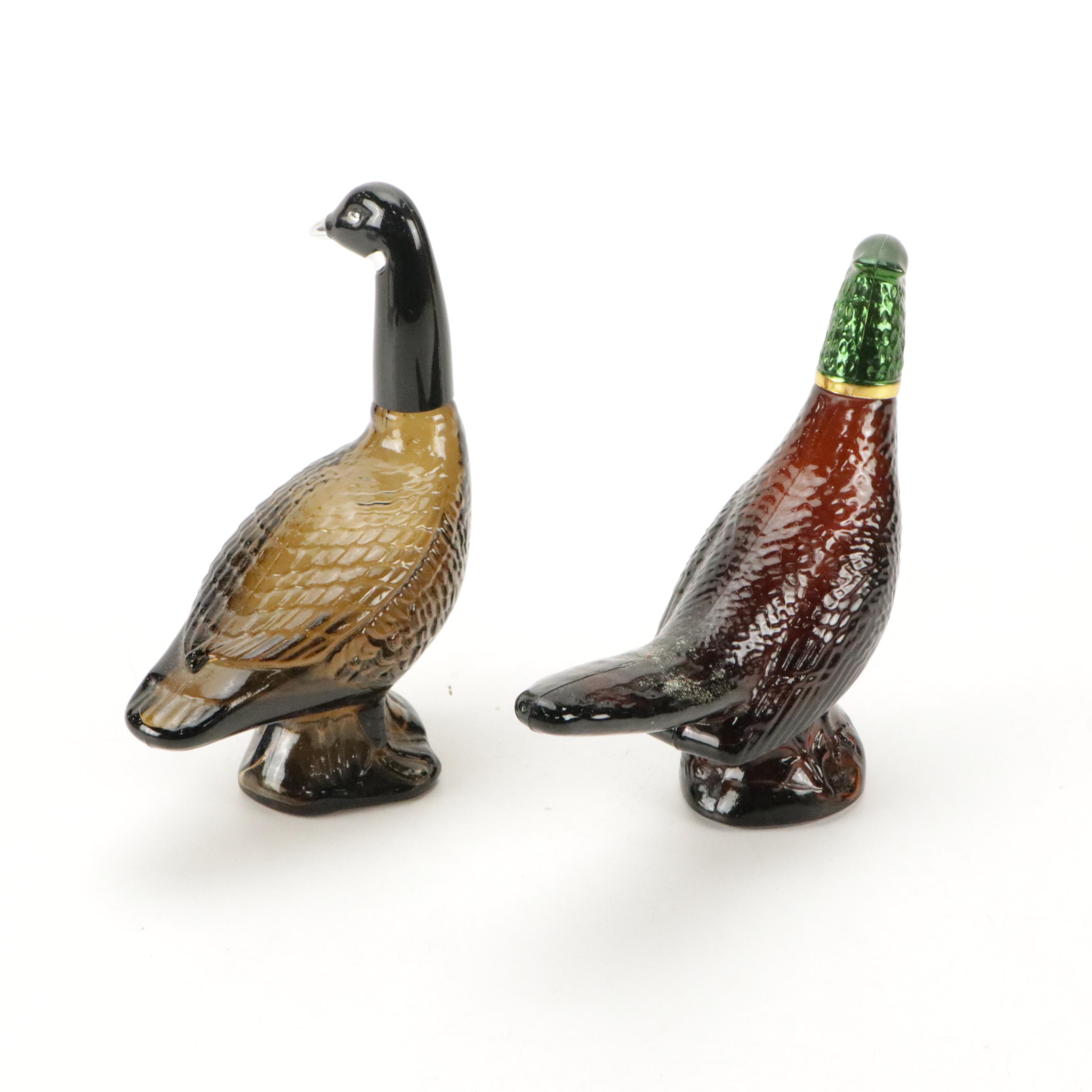 Avon Pheasant Decanter and Canadian Goose Glass Perfume Bottles and More
