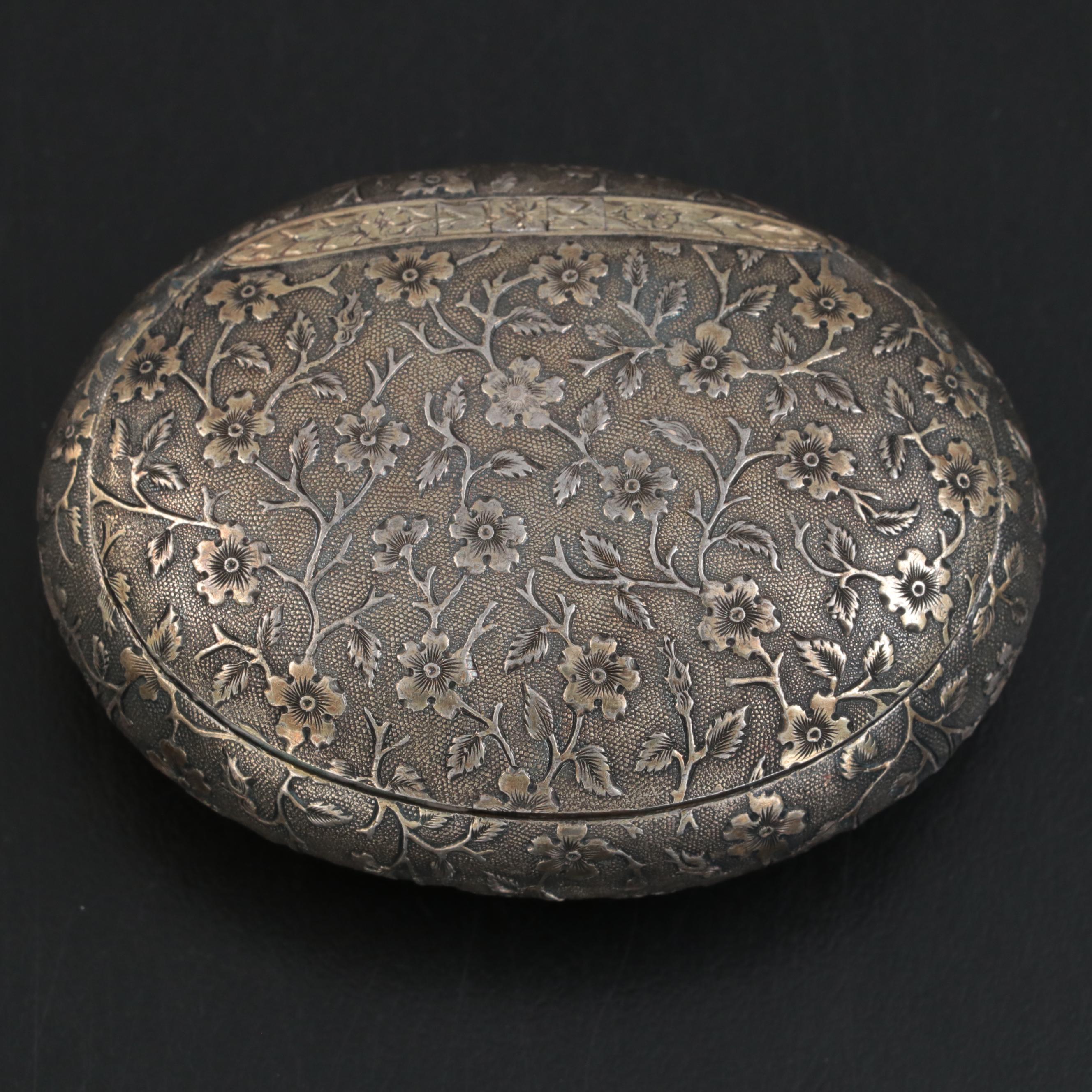 French Gilt over 800 Silver Engraved Box