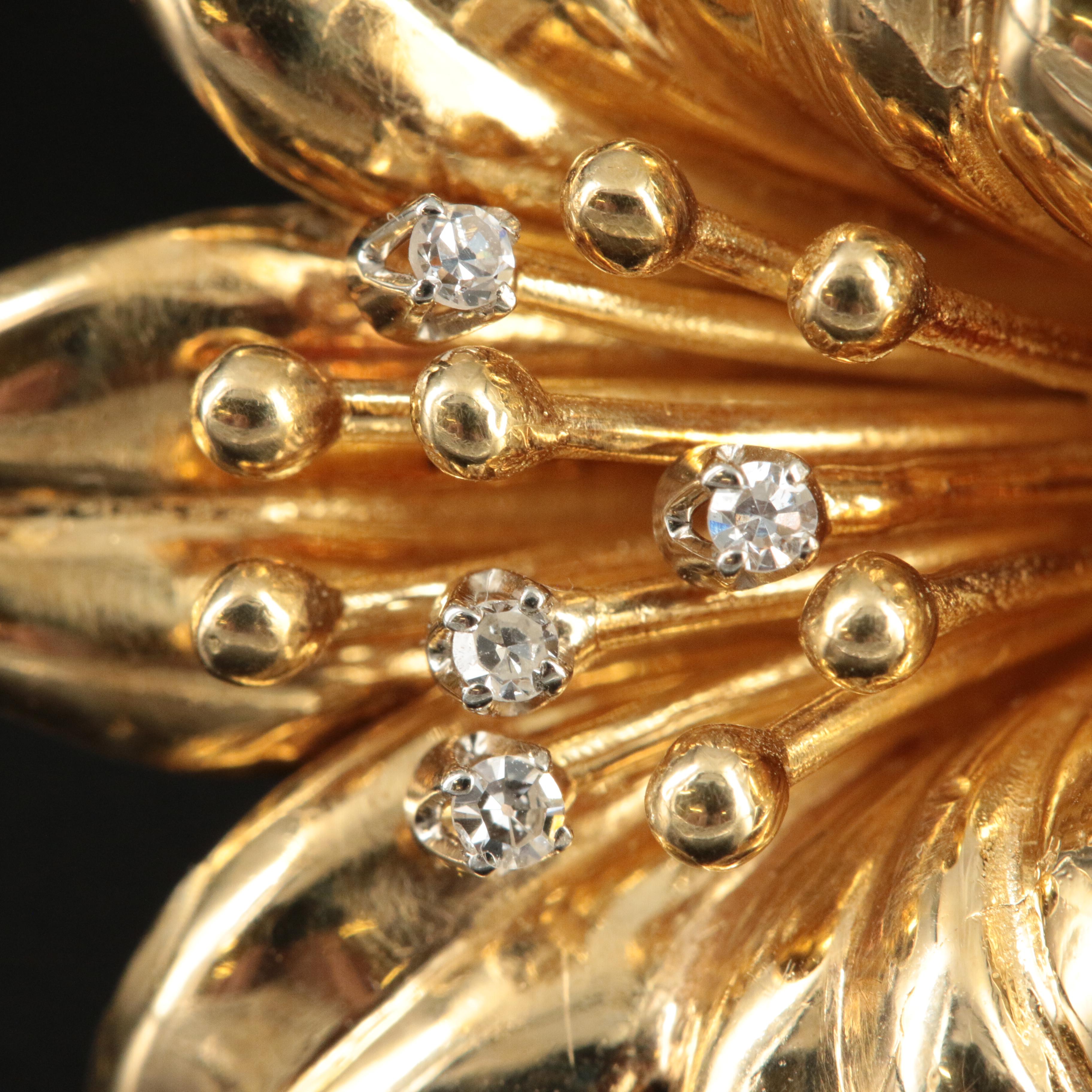 Tiffany & Co. 18K and Diamond Vintage Lily Brooch