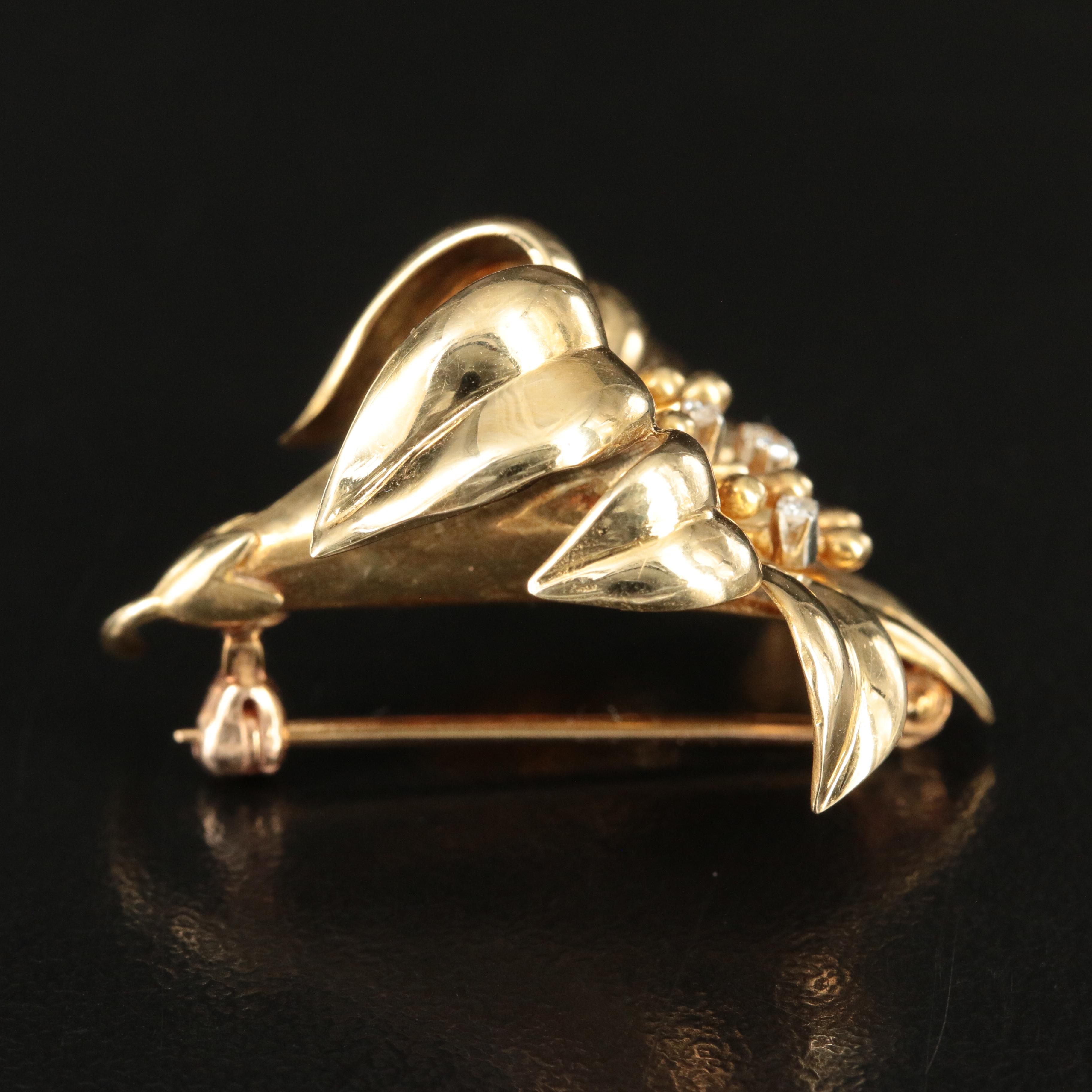 Tiffany & Co. 18K and Diamond Vintage Lily Brooch