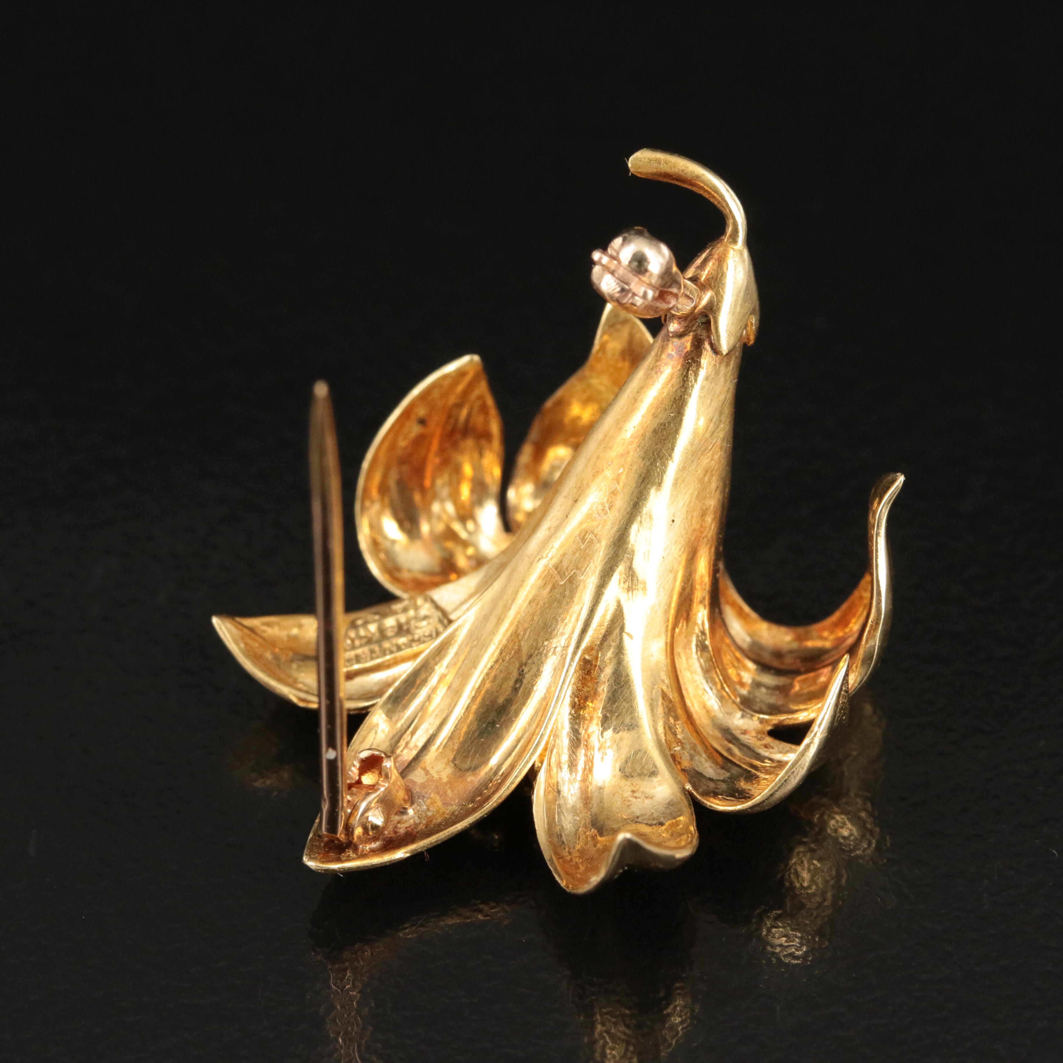 Tiffany & Co. 18K and Diamond Vintage Lily Brooch